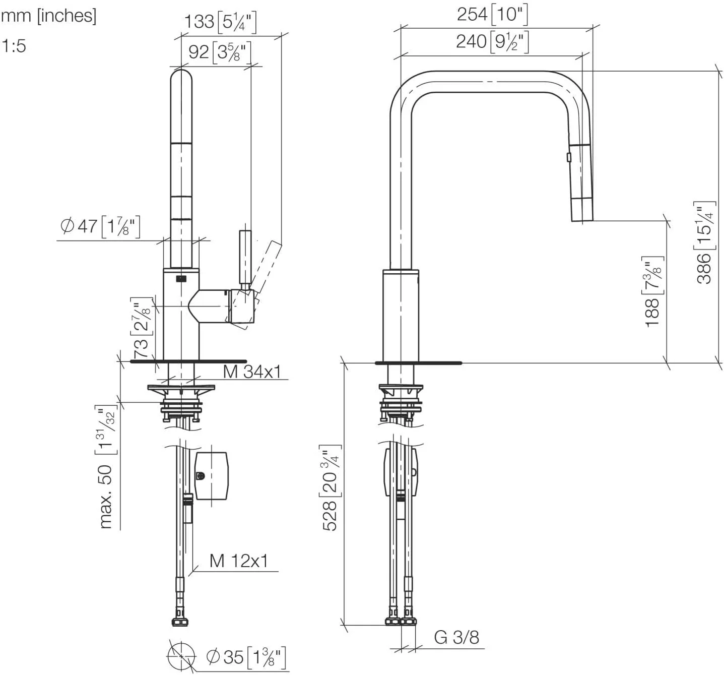 Dornbracht Single Lever Mixer Pull-Down with Spray Function META Square 33870861 Chrome
