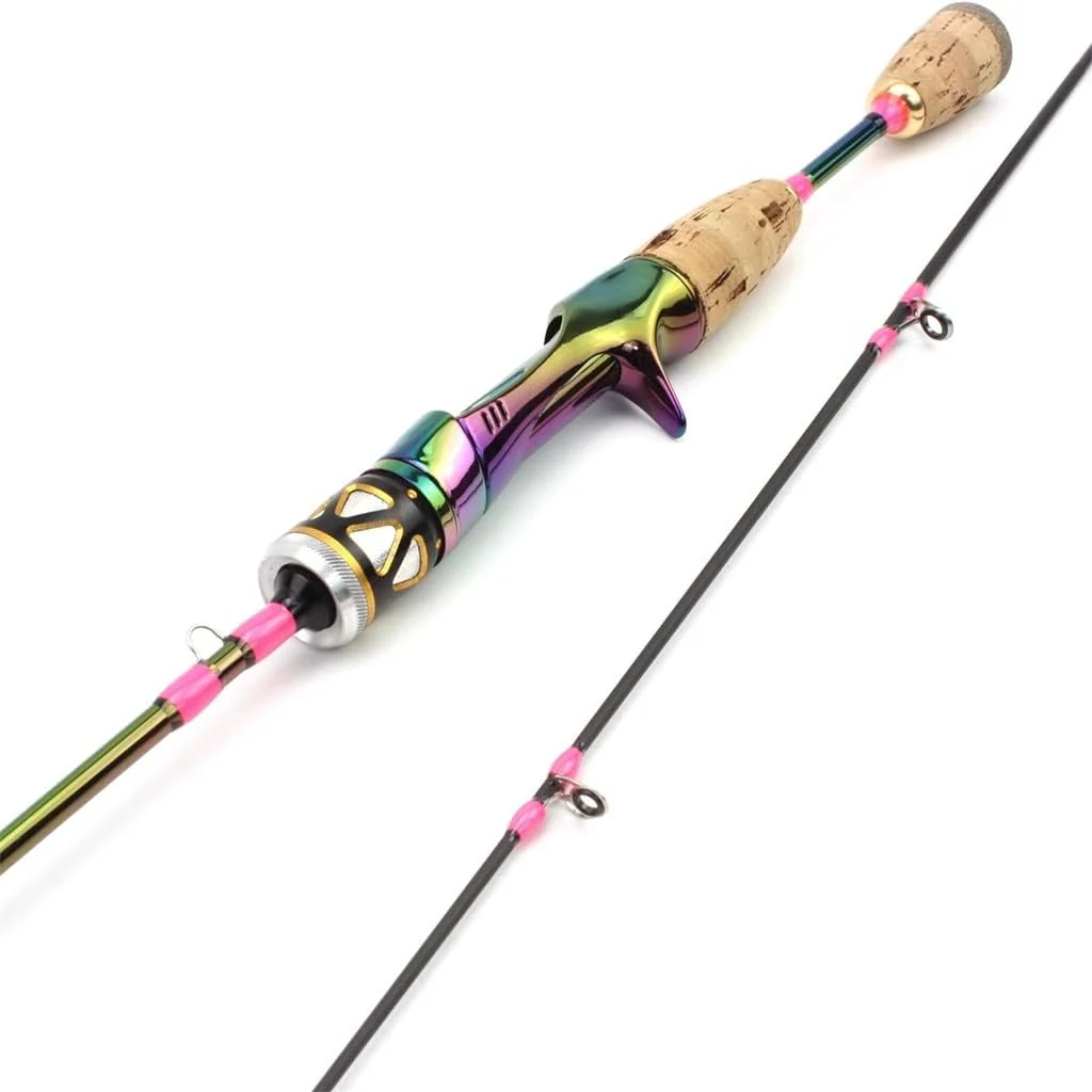 Slow Lure Fishing Rod, Solid Tip Bait Rod, Bait Weight 3-7g Carbon Colorful Rod Bass Fishing Trout Rod (Color : A, Size : 1.8m)