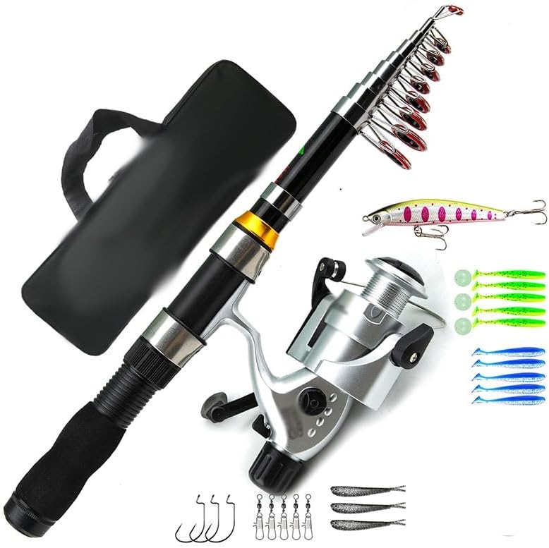 Portable Long Range Pole Wheel Fishing Gear Lure Rod Set