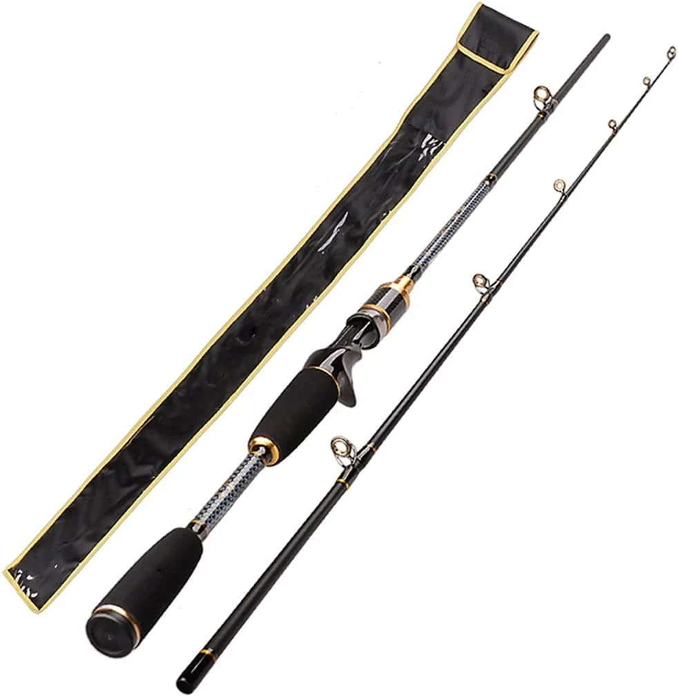 2 Section 1.8m 2.1m 2.4m Bait Casting Rods 7-25g Lure Weight Carbon Lure Fishing Rod Carp Pole 10-20lb Line Weight Canne A Peche (Size : 1.8 m) ()