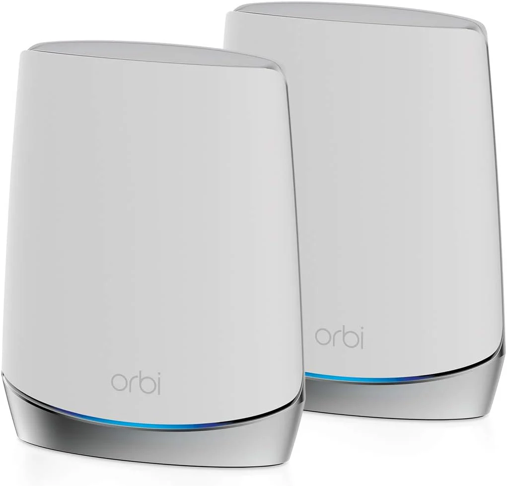 NETGEAR Orbi 770 Series Tri-Band WiFi 7 Mesh Network System (RBE773) - Router + 2 Satellite Extenders, Security Features, Up to 11Gbps, Covers up to 8,000 sq. ft., 100 Devices, 2.5 Gig Internet Port
