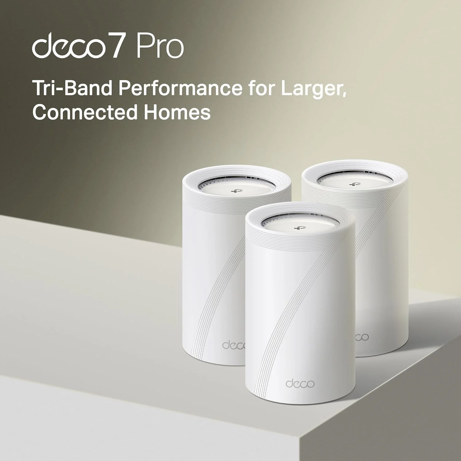 TP-Link Deco 7 Pro BE17000 Tri-Band Wi-Fi 7 Whole Home Mesh System | 9-Stream 17Gbps | 10G RJ45/SFP+ Combo | Multi-Gig Wired Backhaul | Up to 8500 Sq.ft | HomeShield, MLO, 320 MHz (Deco BE77 3-Pack)