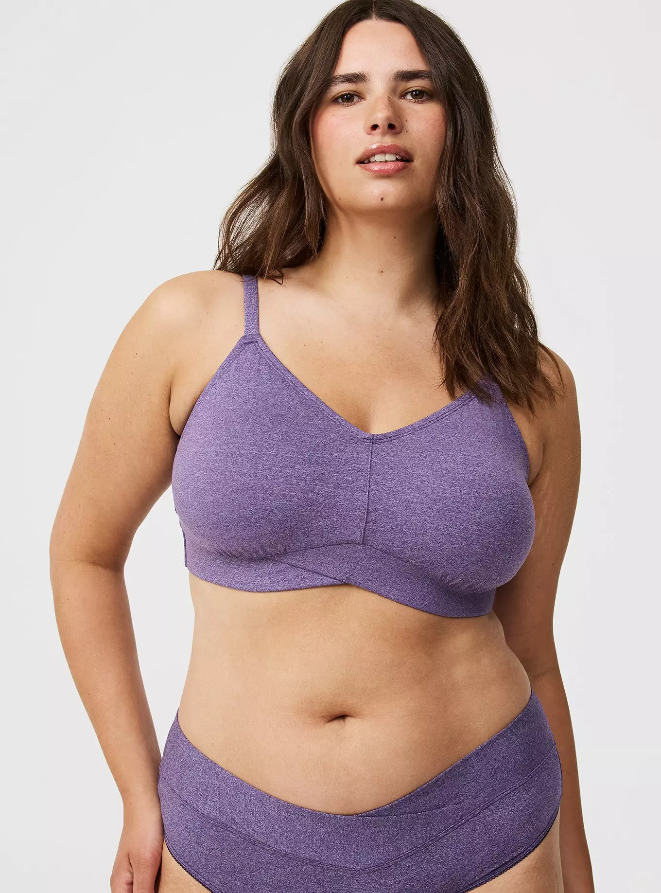 Lightly Lined Heather Cross Front Bralette