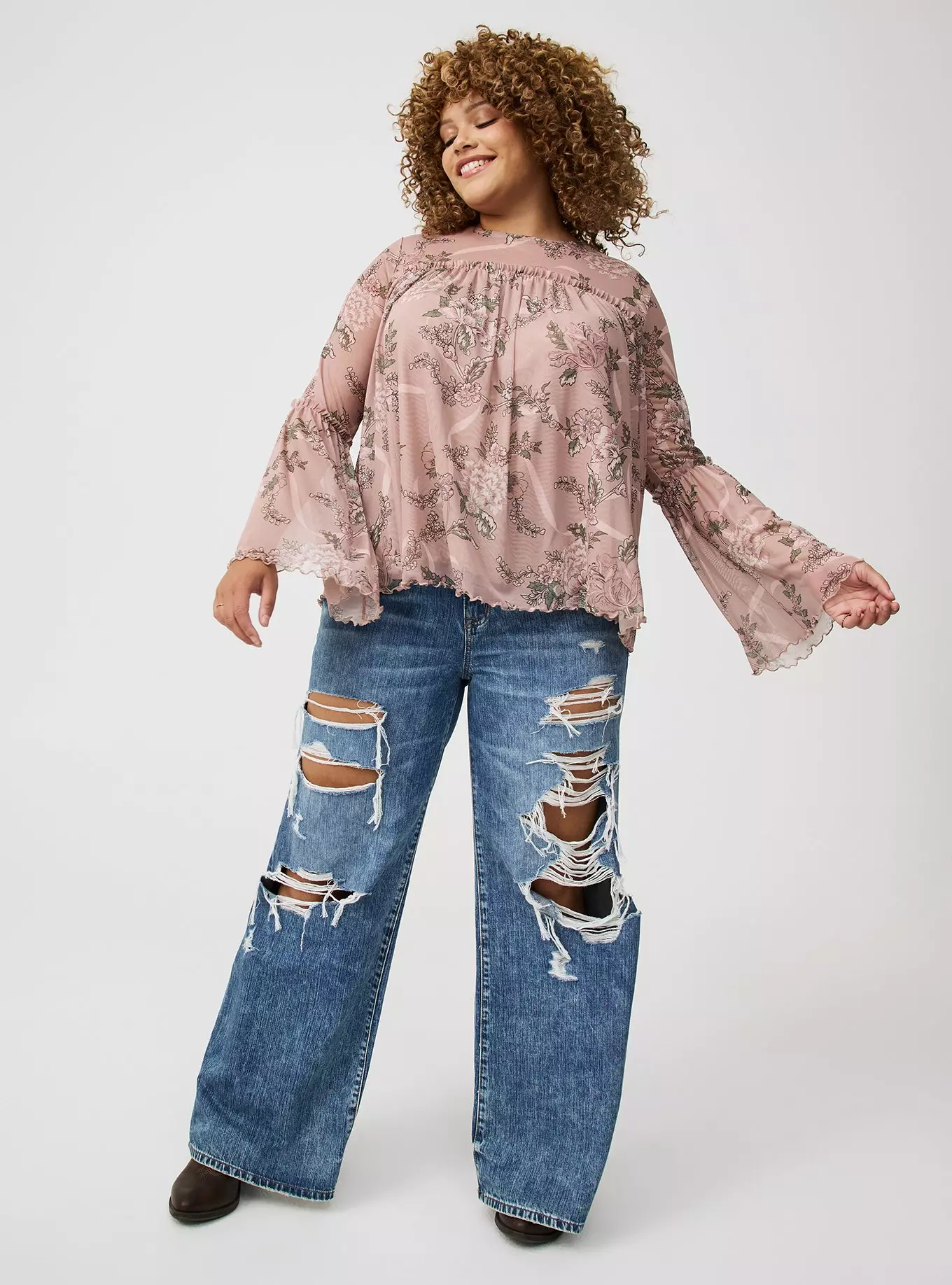 Flowy Stretch Mesh Top