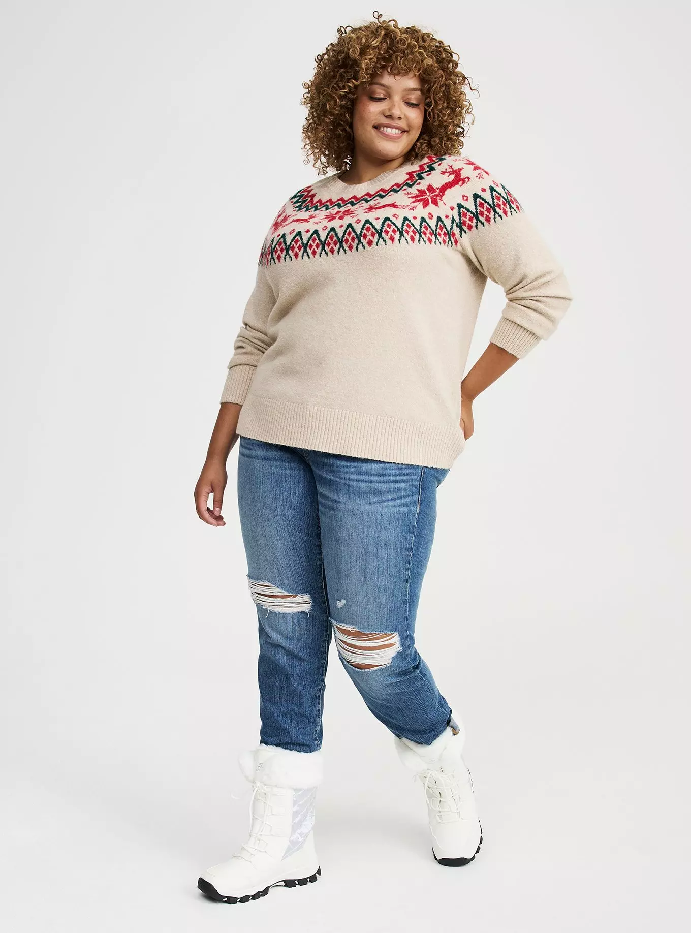 Fair Isle Crew Pullover Sweater
