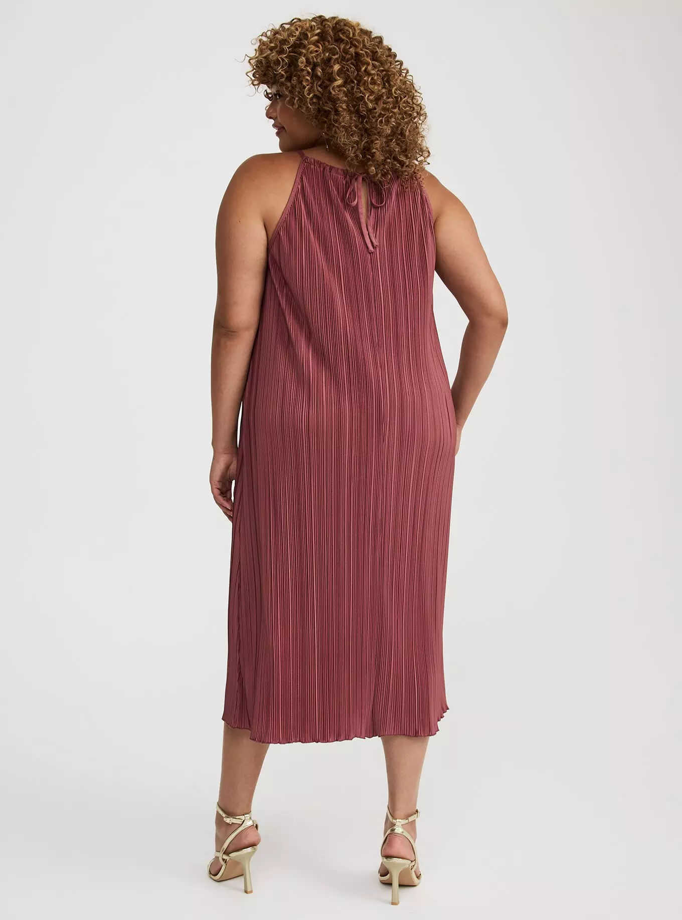 Knit Plisse Midi Dress