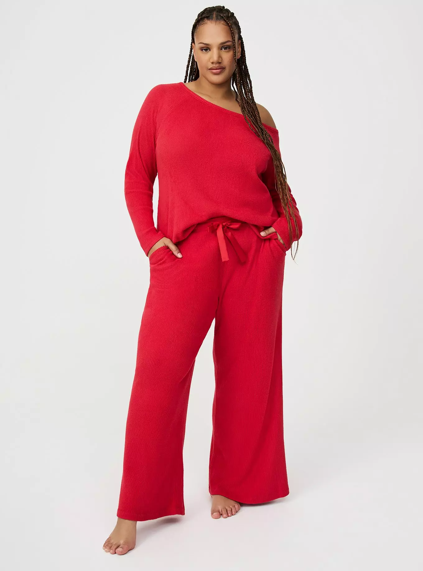 Rib Hacci Off-The-Shoulder Lounge Top