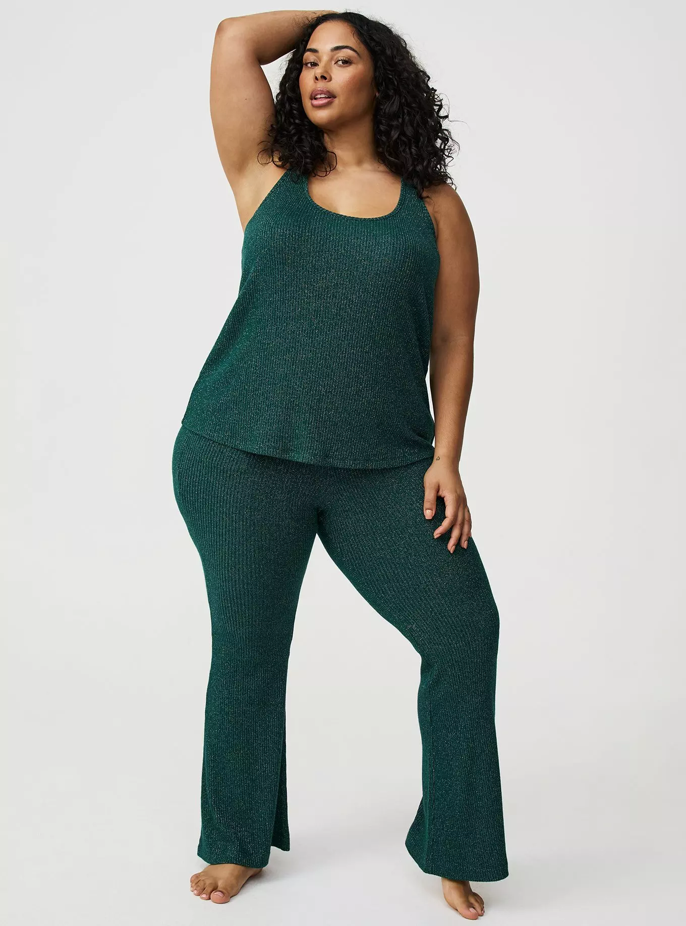 Shimmer Rib Racerback Lounge Tank