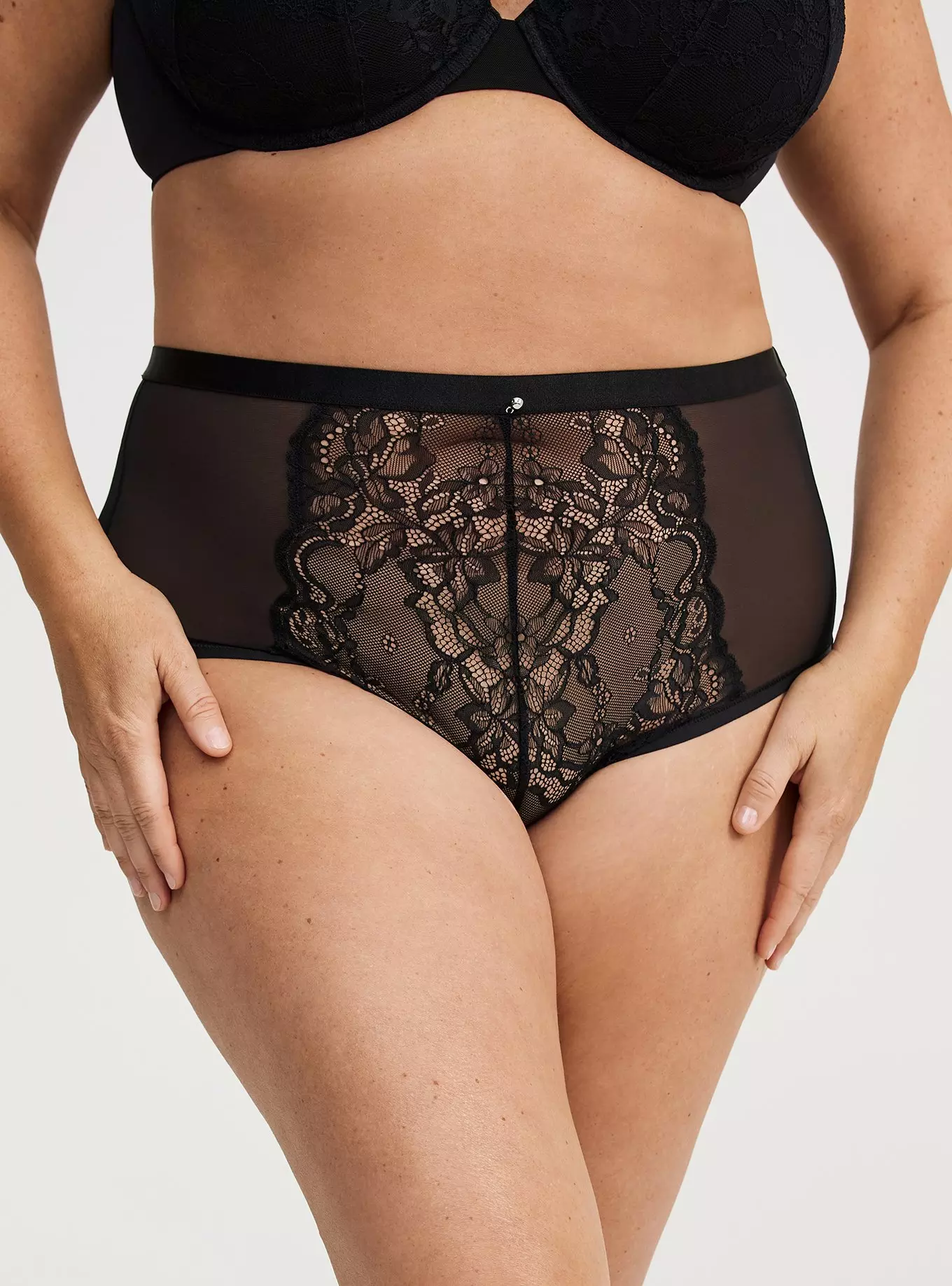 Lace High-Rise Cheeky Jeweled Panty