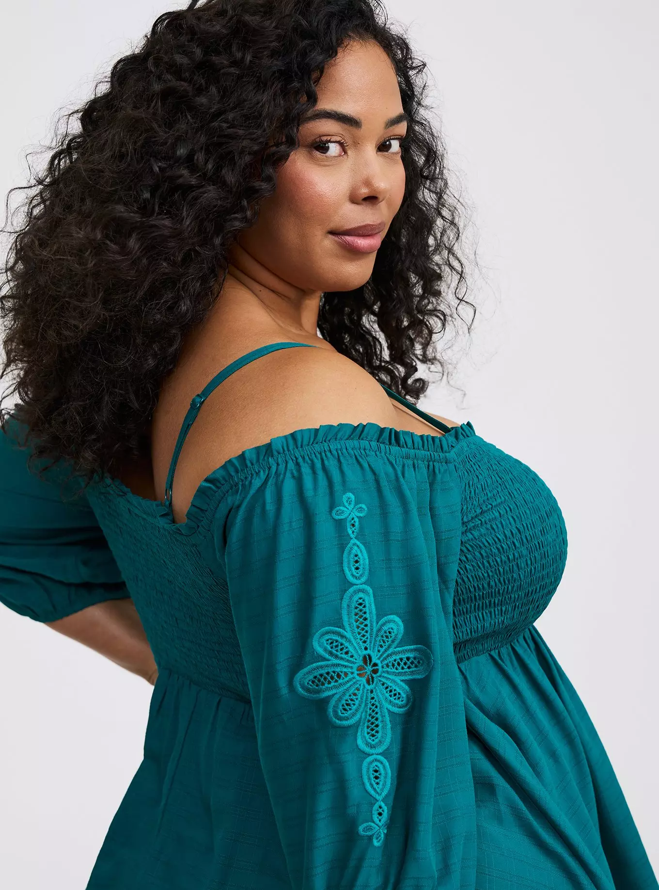 Cold-Shoulder 3/4 Sleeve Top