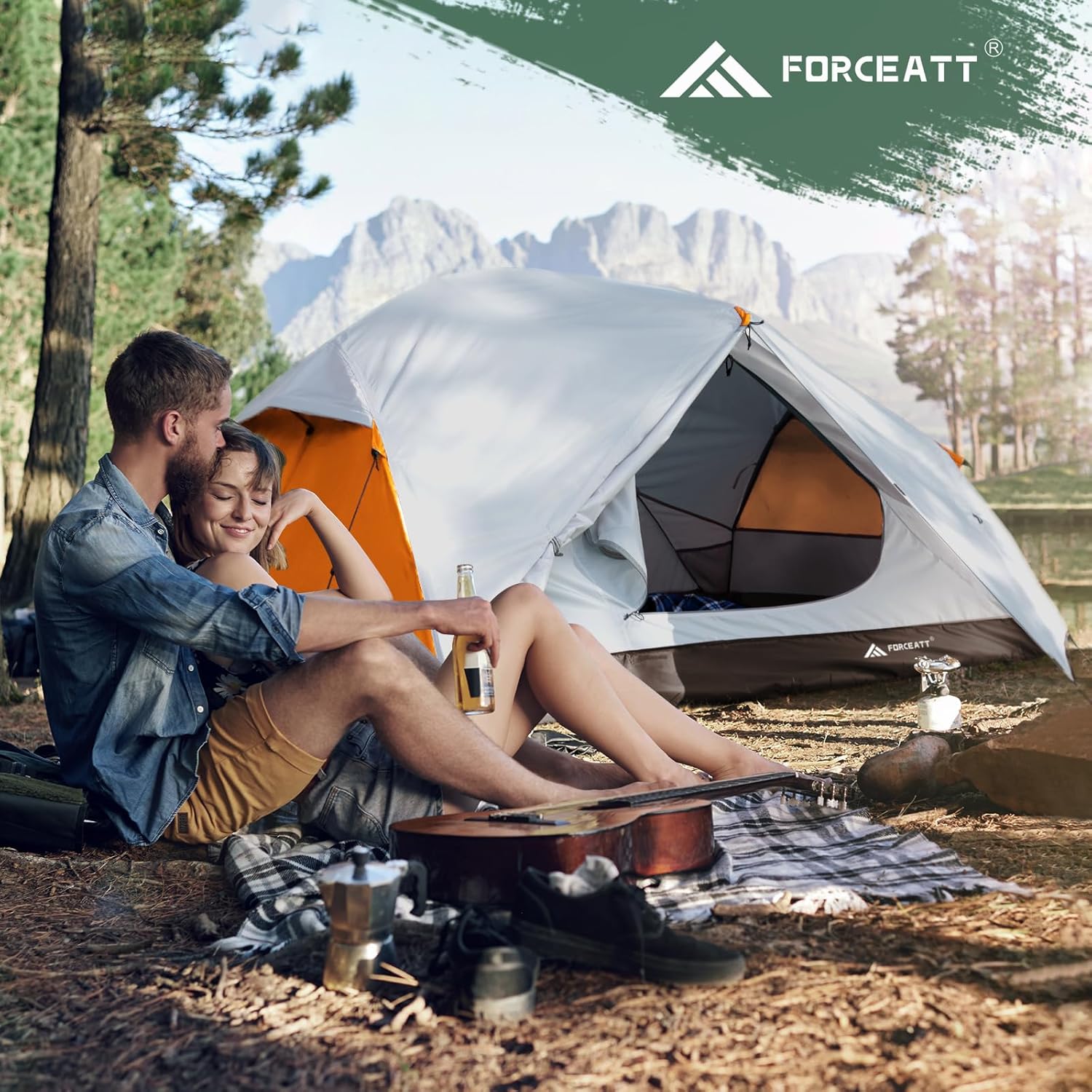 Forceatt Tent for 2 and 3 Person is Waterproof and Windproof, Camping Tent for 3 to 4 Seasons,Lightweight Aluminum Pole Backpacking Tent Can be Set Up Quickly,Great for Hiking