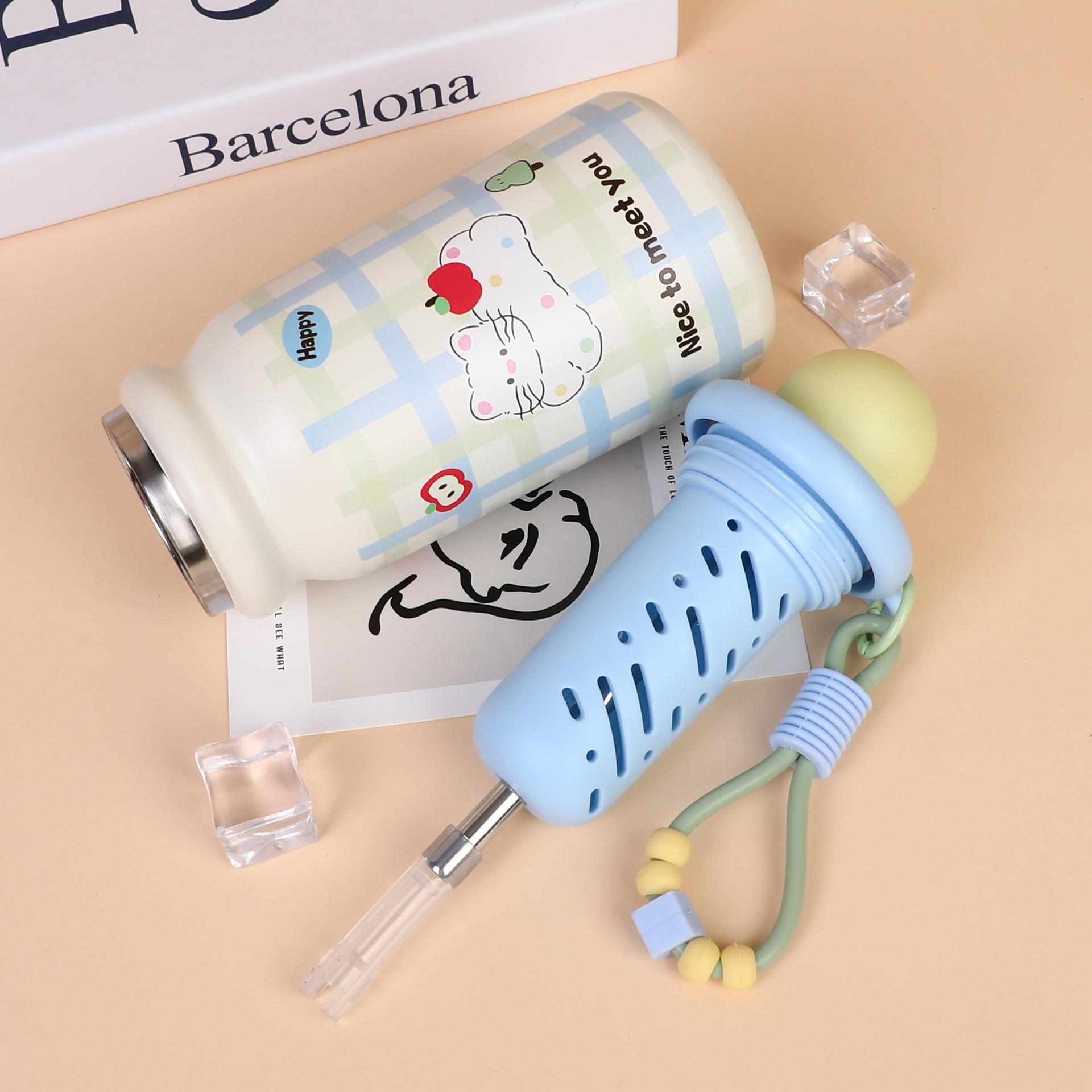 Cat-themed Insulated Water Bottle