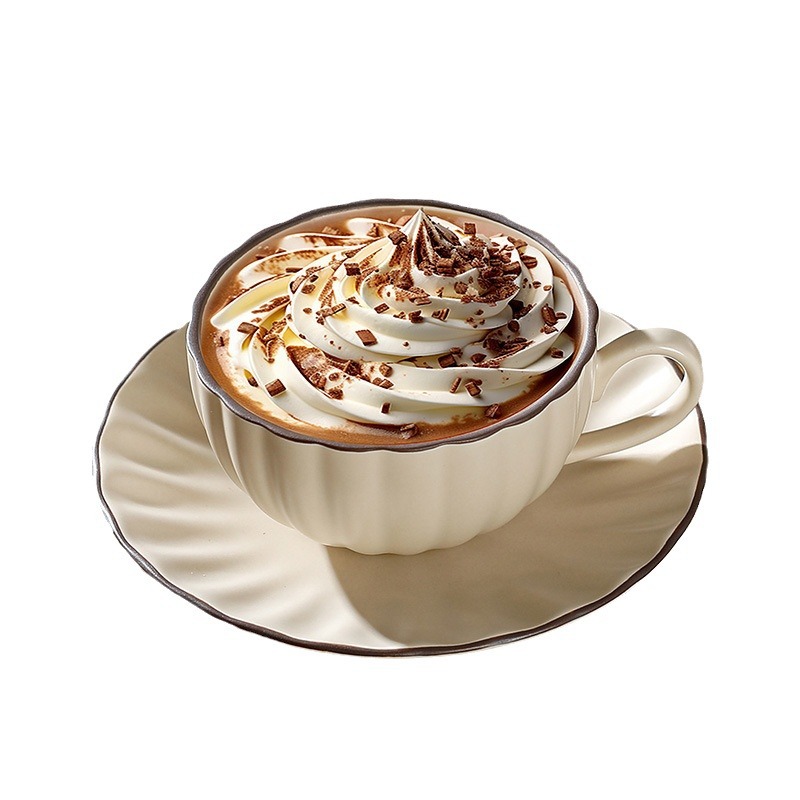 Creamy Chocolate Coffee Cup and Saucer Set