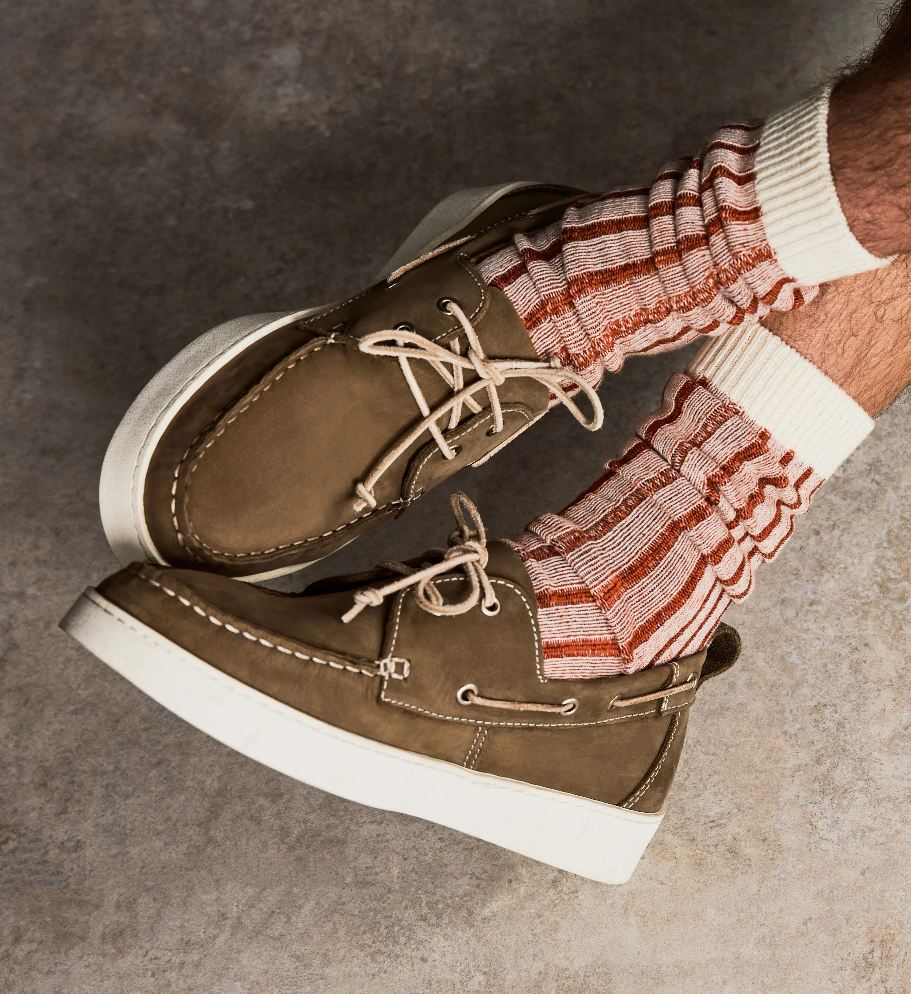 Silicon Olive Green Nubuck Men's Casual Shoes