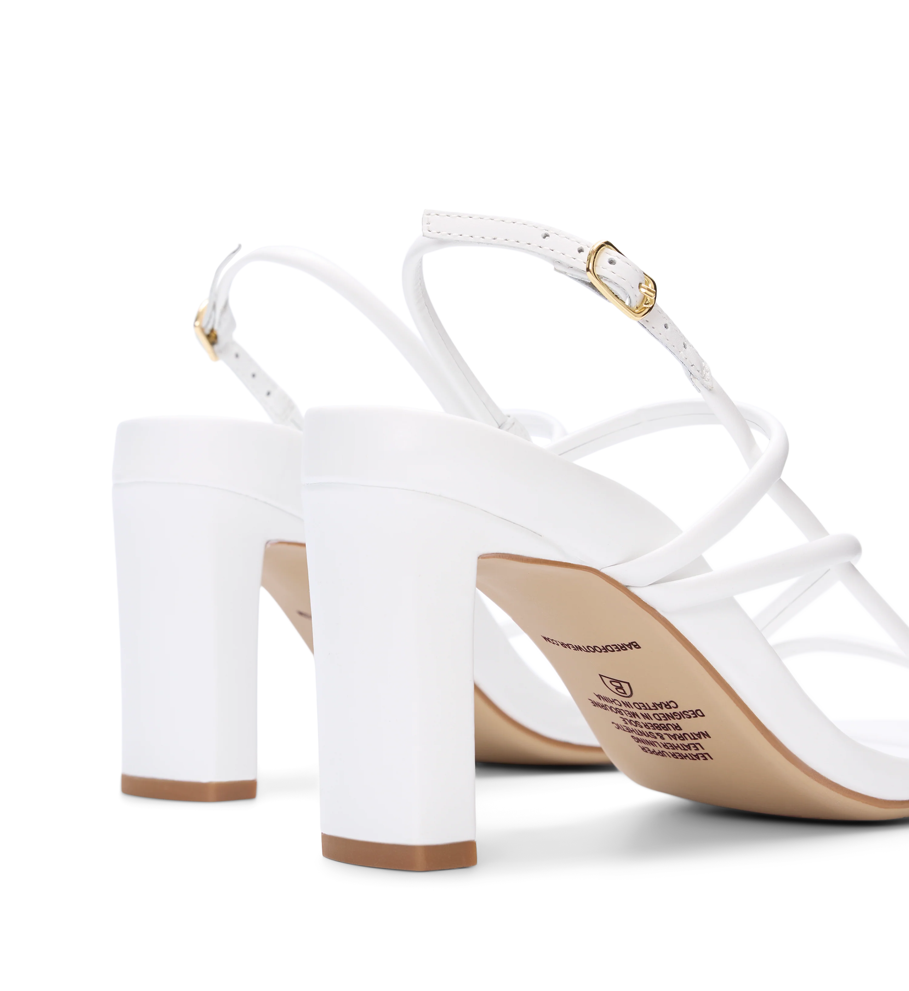 Godwit White Leather High Heels