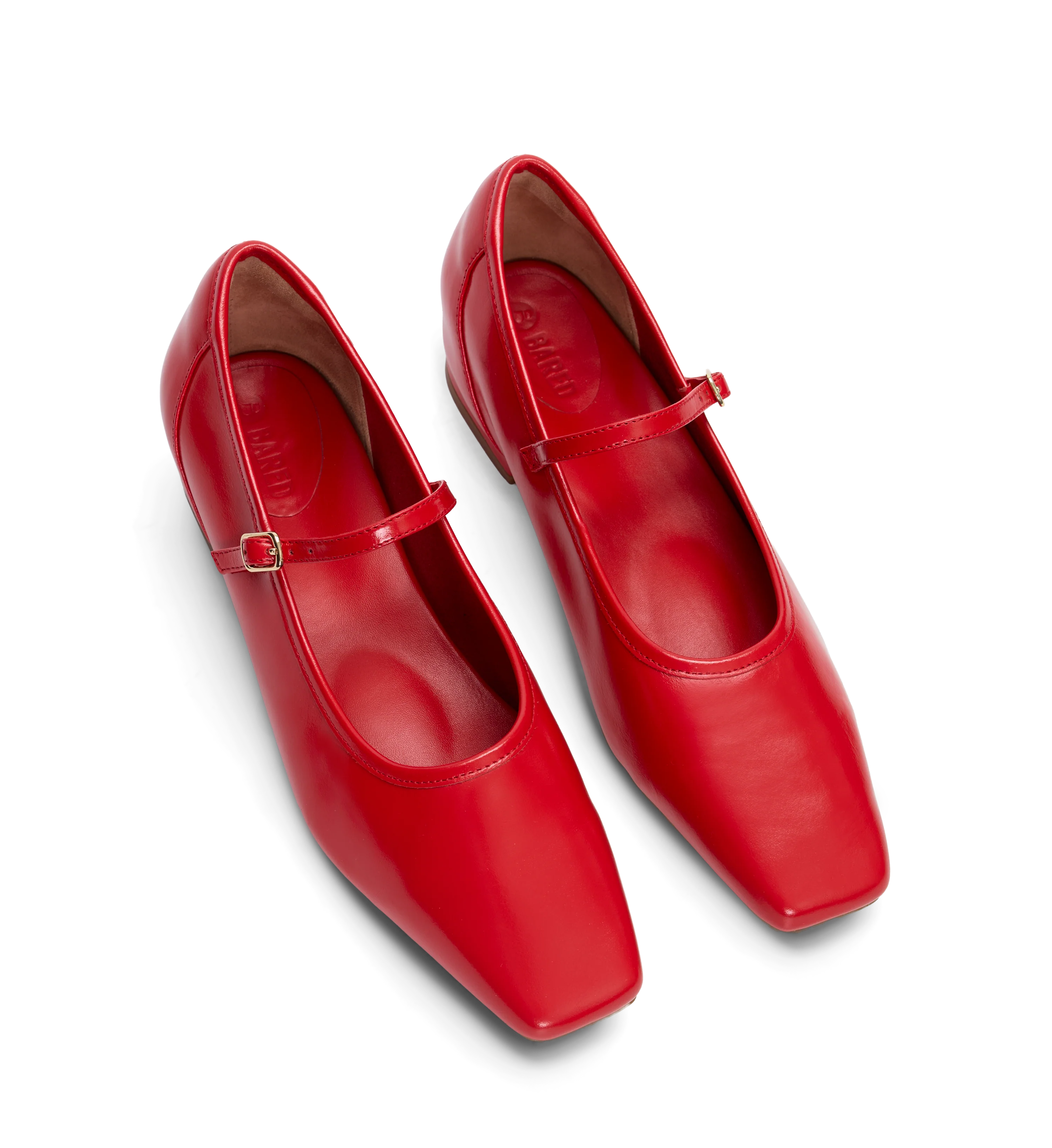 Surfbird Poppy Red Leather Ballet Flats