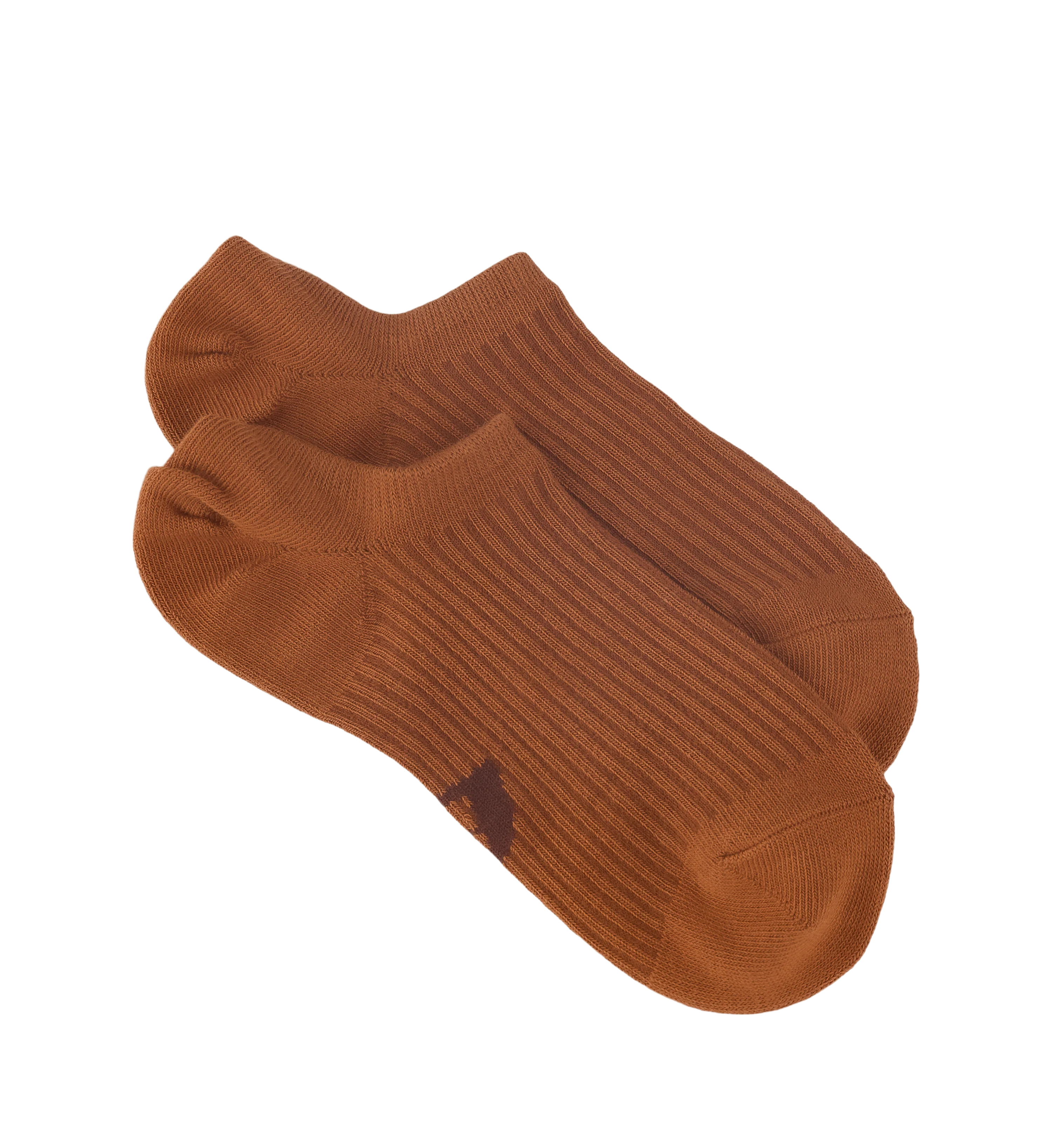 Womens Invisible Socks 3pk Rust Cotton Blend