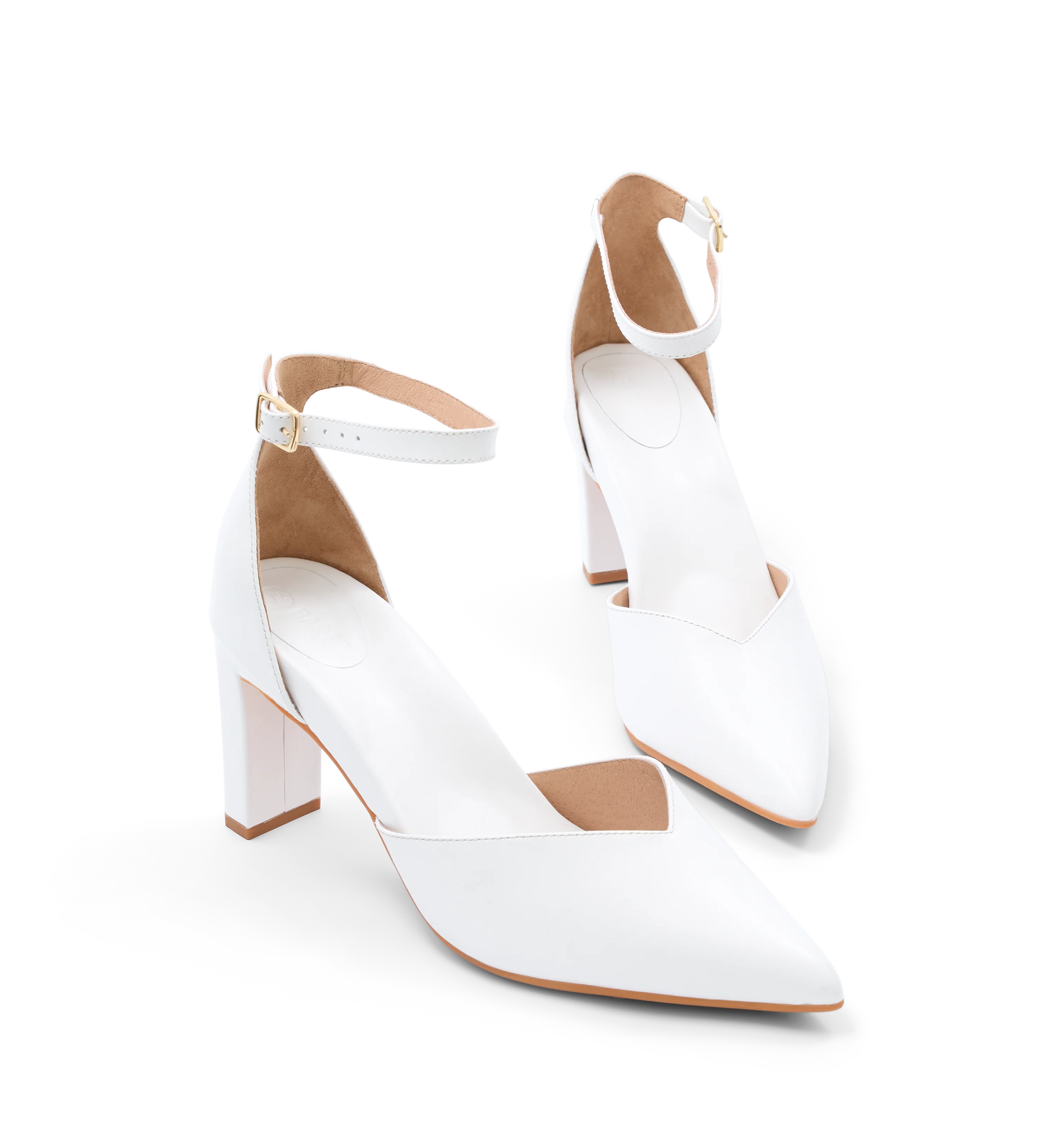 Korimako White Leather High Heels