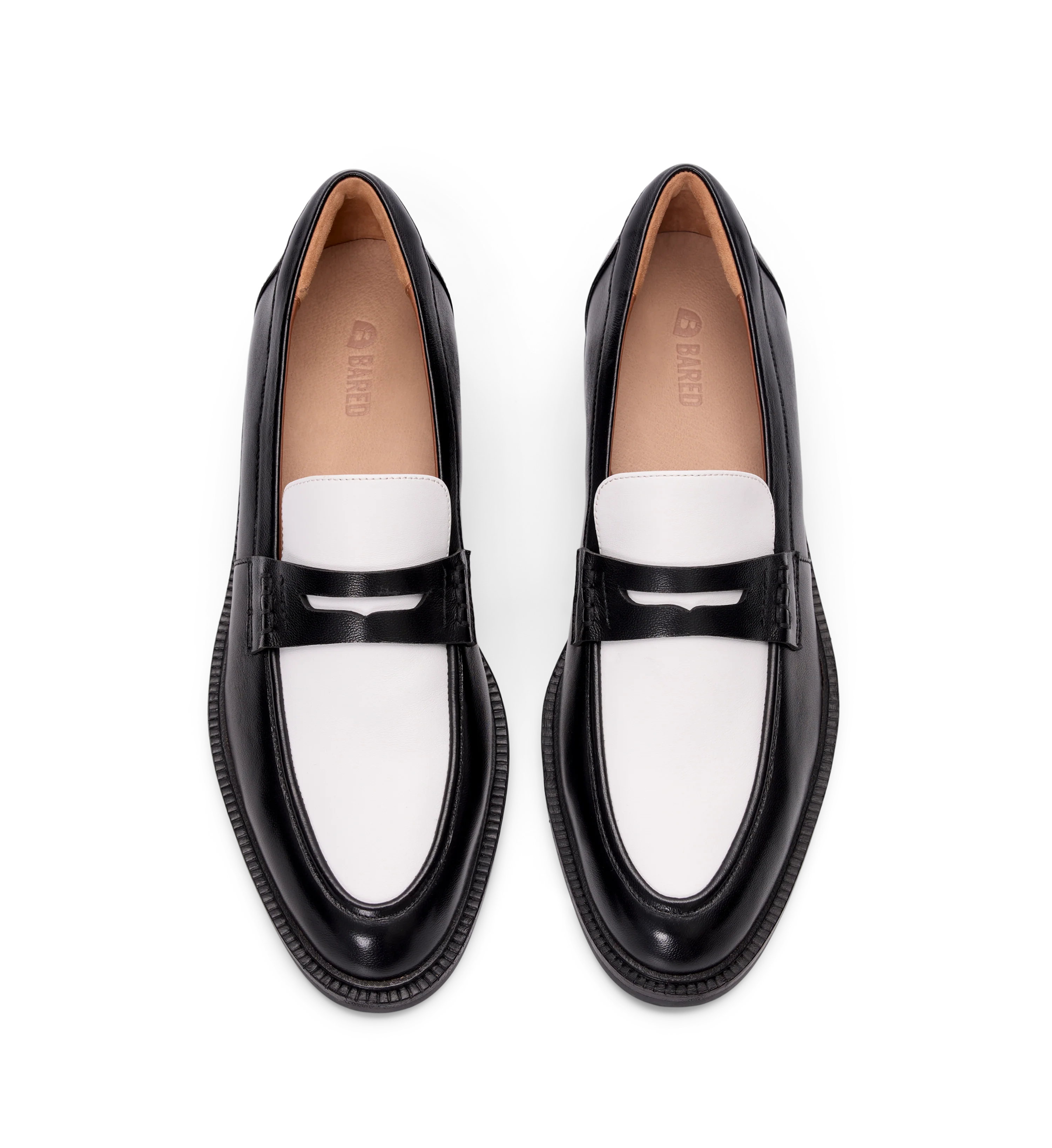 Capito Black & White Leather Loafers