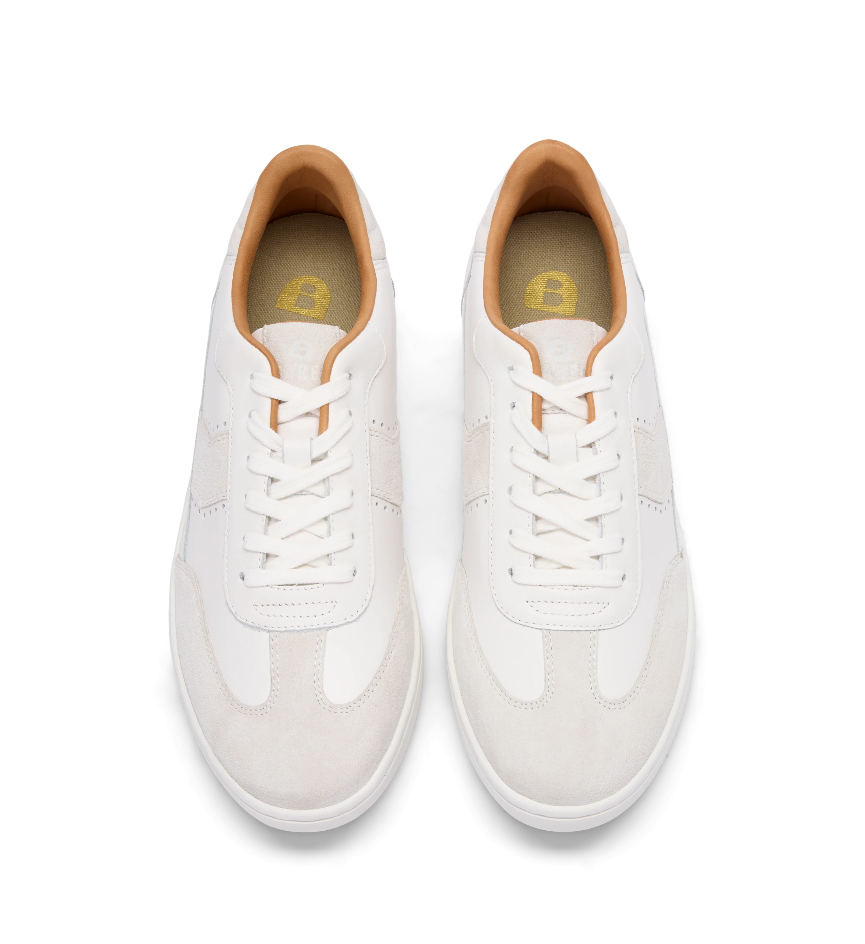 Amakihi White Leather & Suede Mix Sneakers