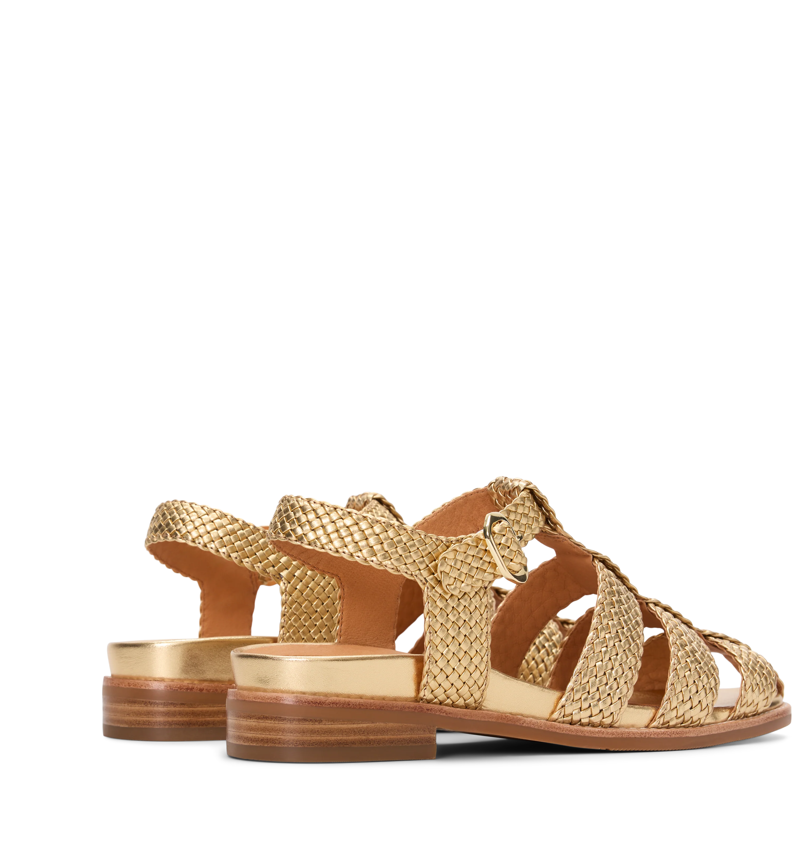 Kookaburra Gold Woven Leather Casual Flats