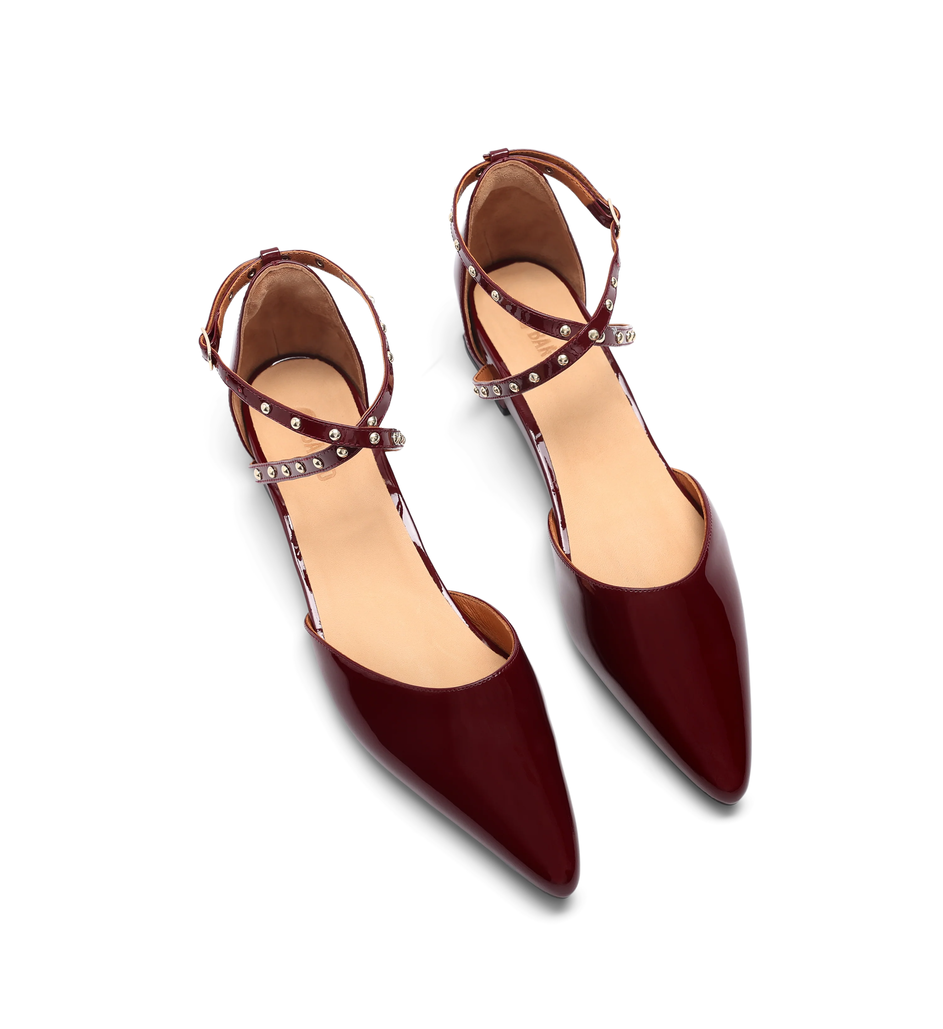 Grackle Dark Cherry Red Patent Leather Flats