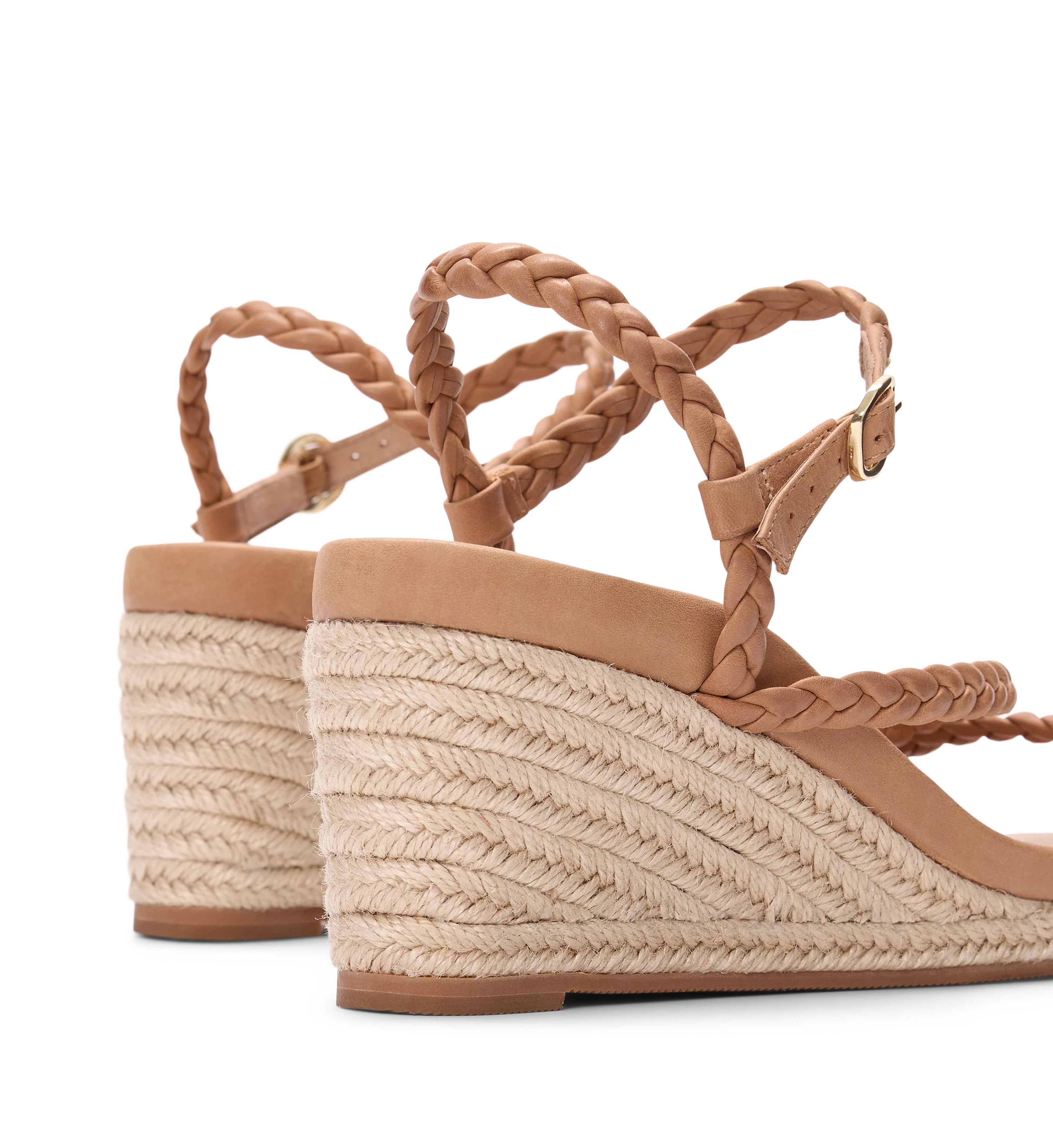 Parula Almond Tan Leather Wedges