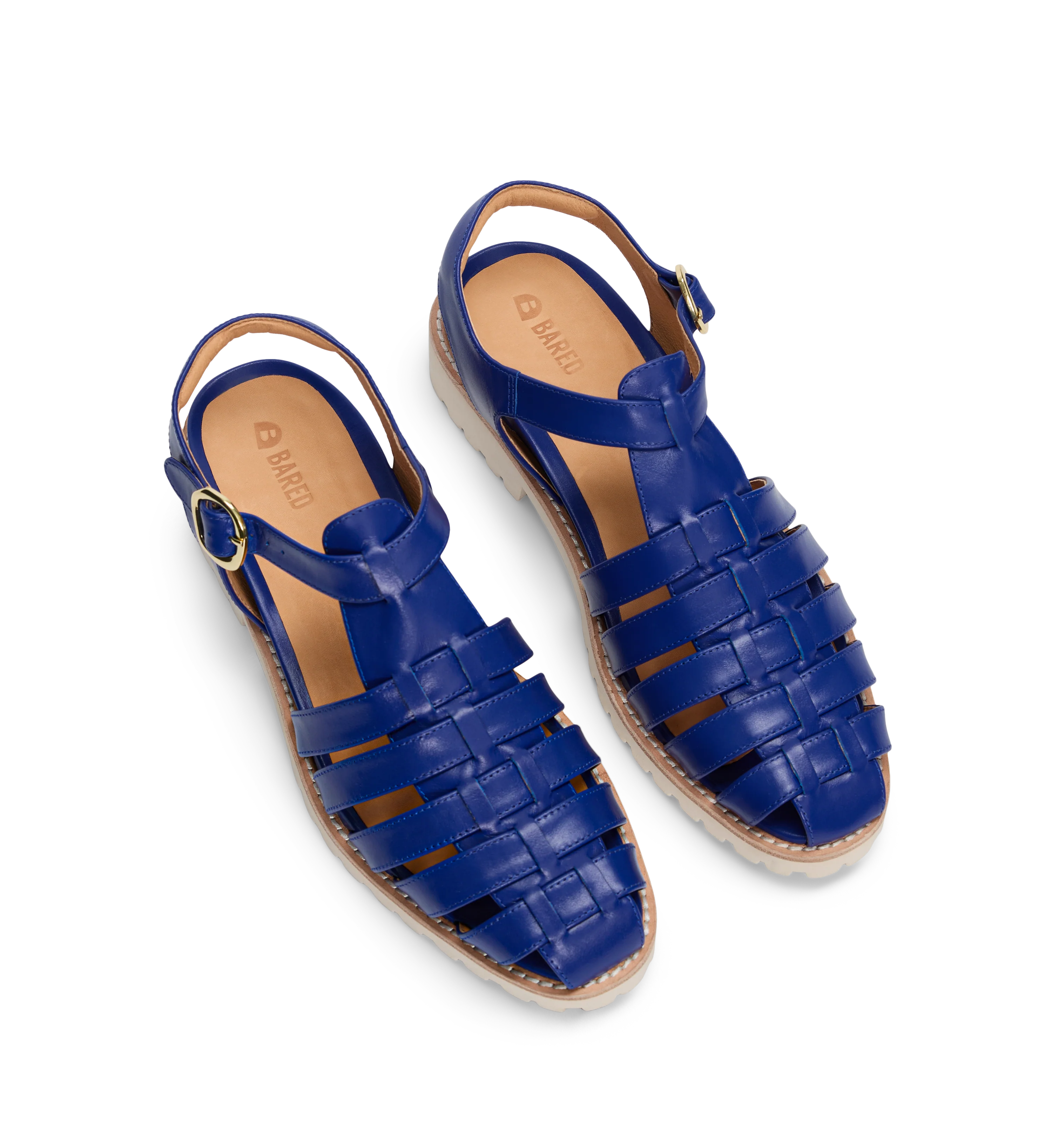 Bittern Electric Blue Leather Casual Flats