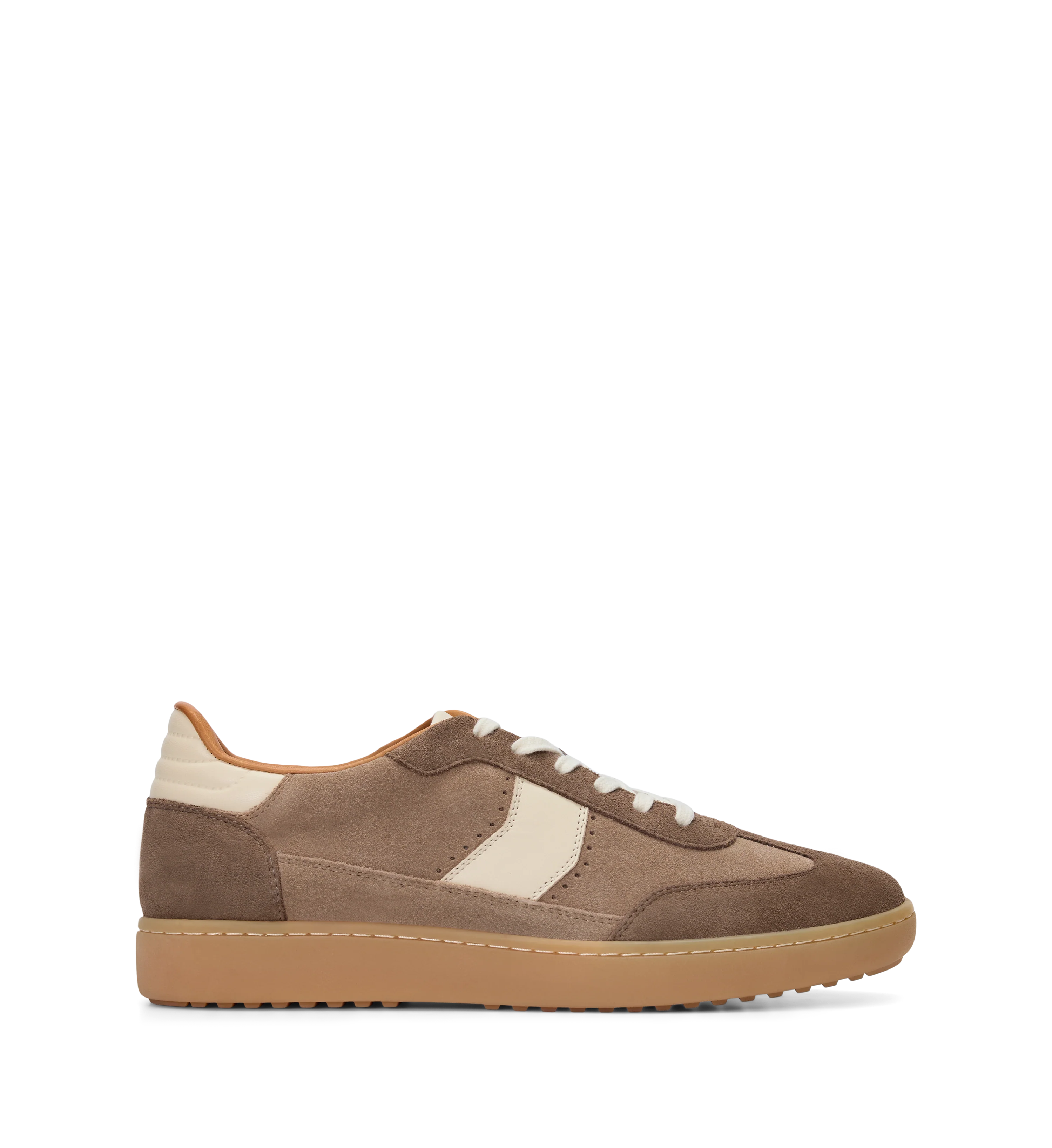Amakihi Warm Taupe Suede & Leather Sneakers