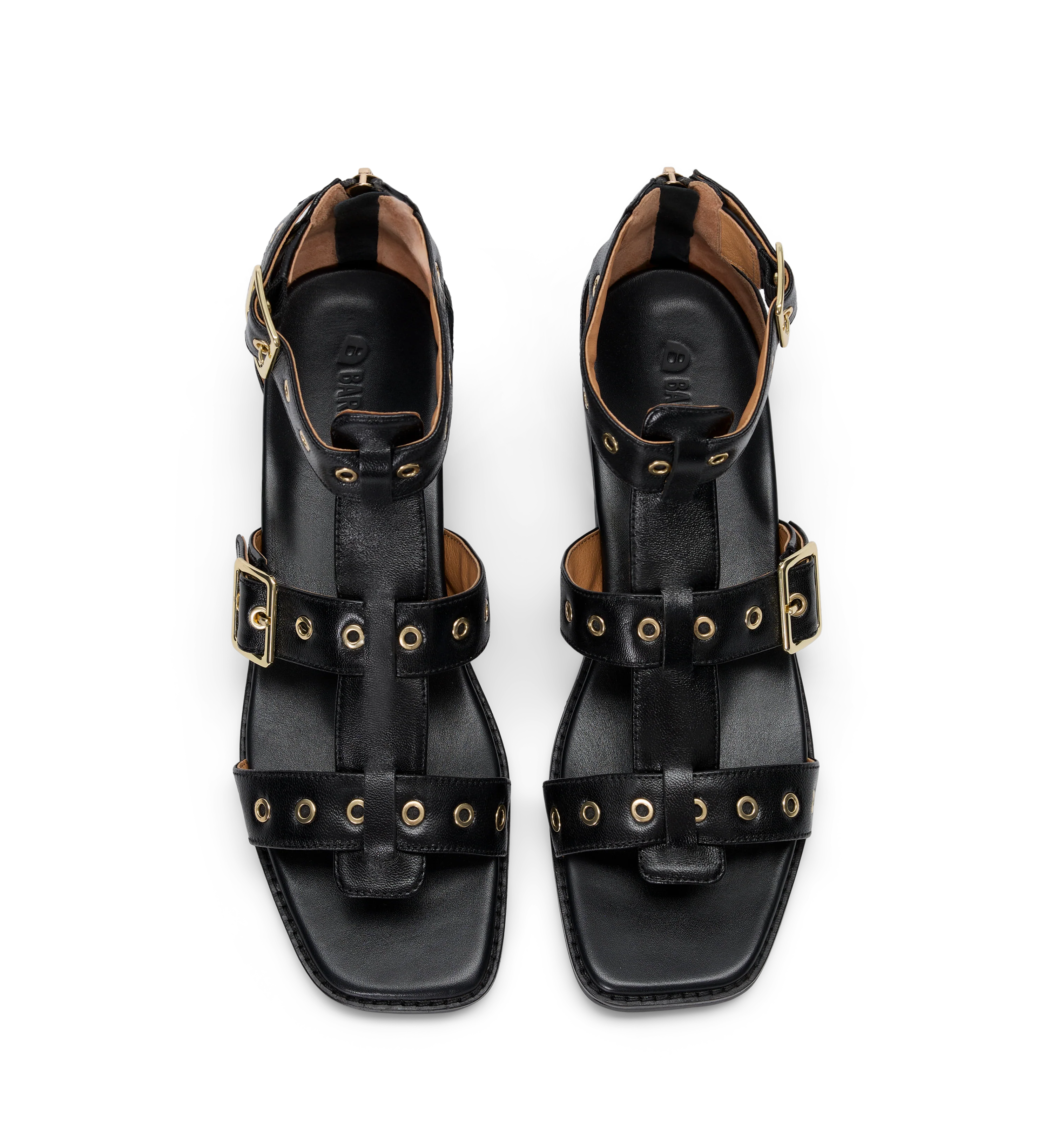 Nigrita Black Leather & Hardware Sandals