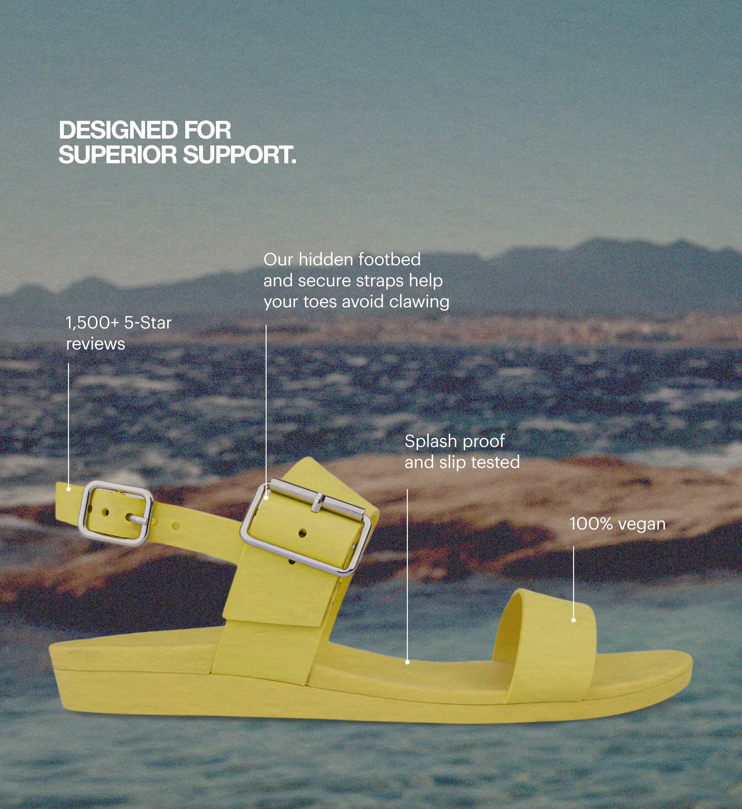Sanderlings Citrus Yellow Rubber Sandals