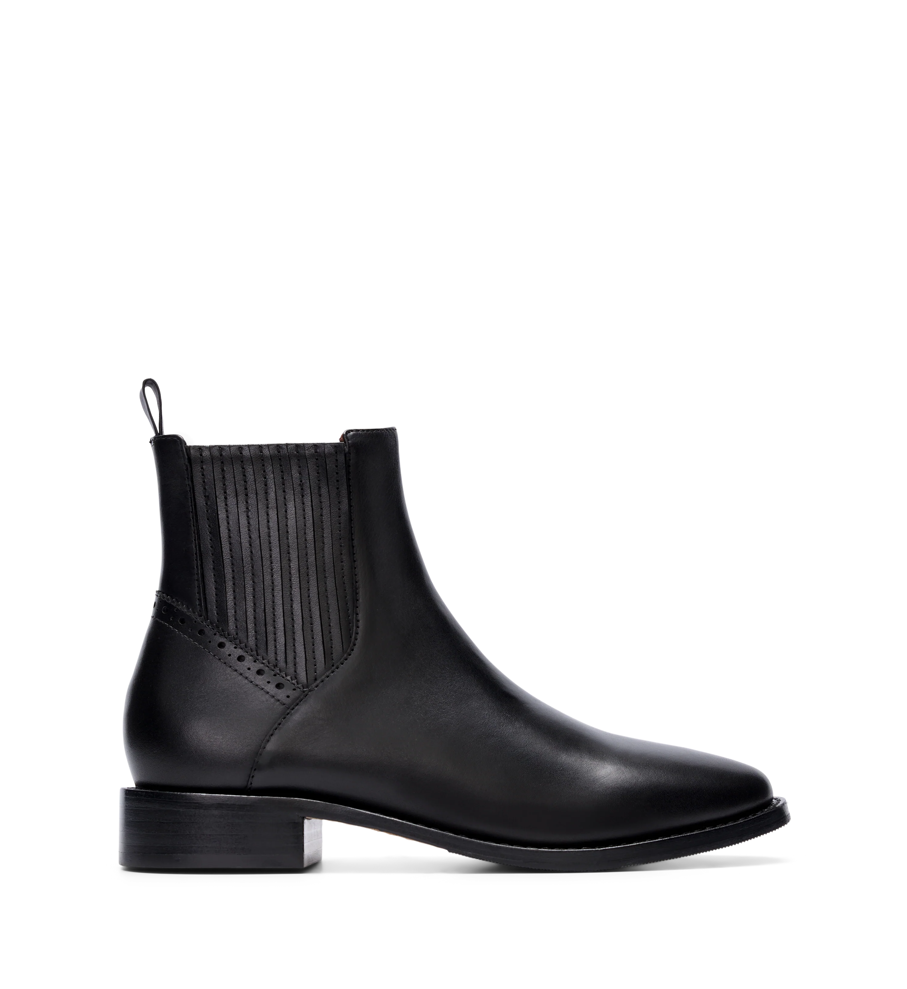 Tomtit Black Leather Ankle Boots