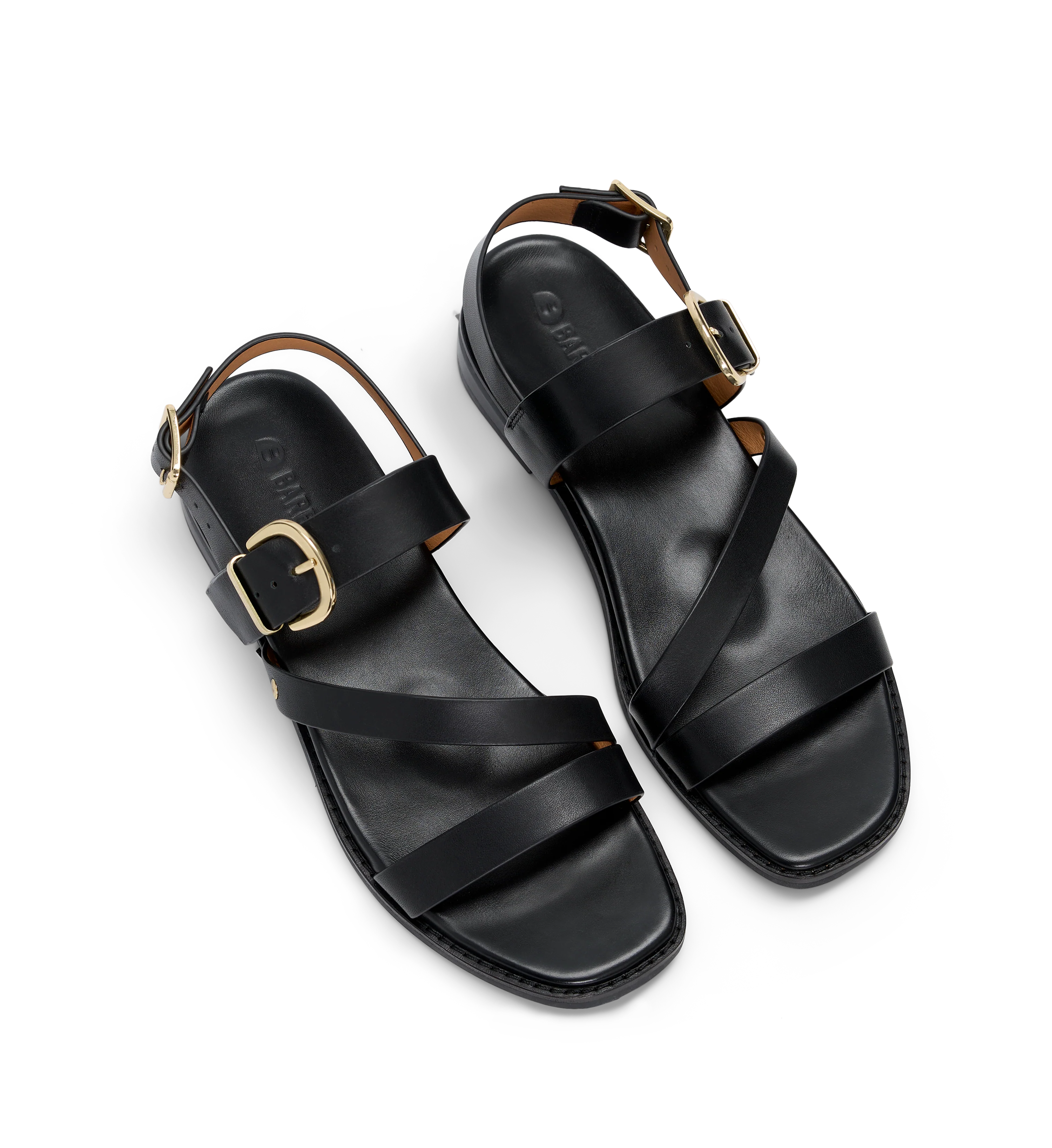 Trumpeter Black Leather Sandals