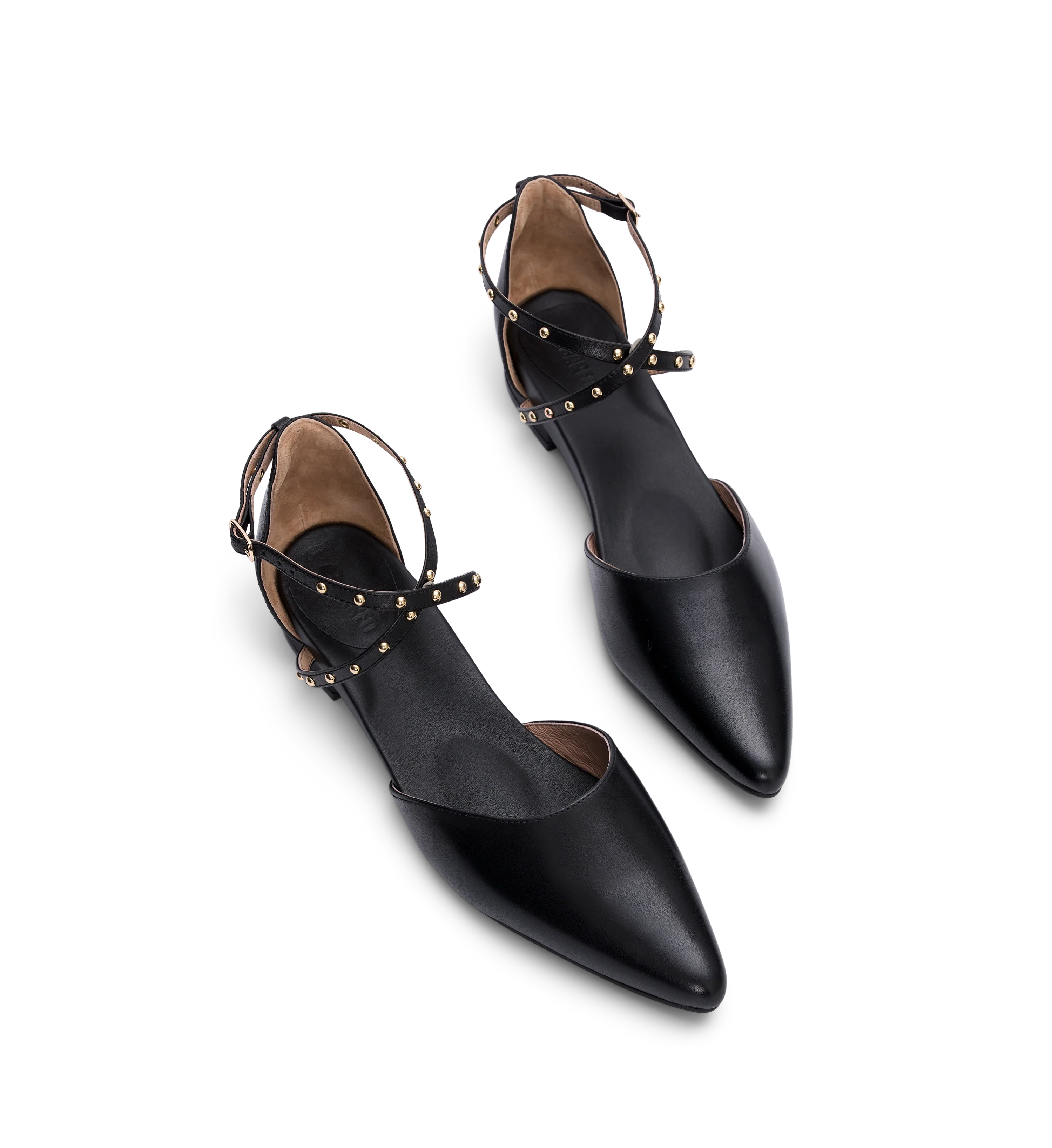Grackle Black Leather Flats