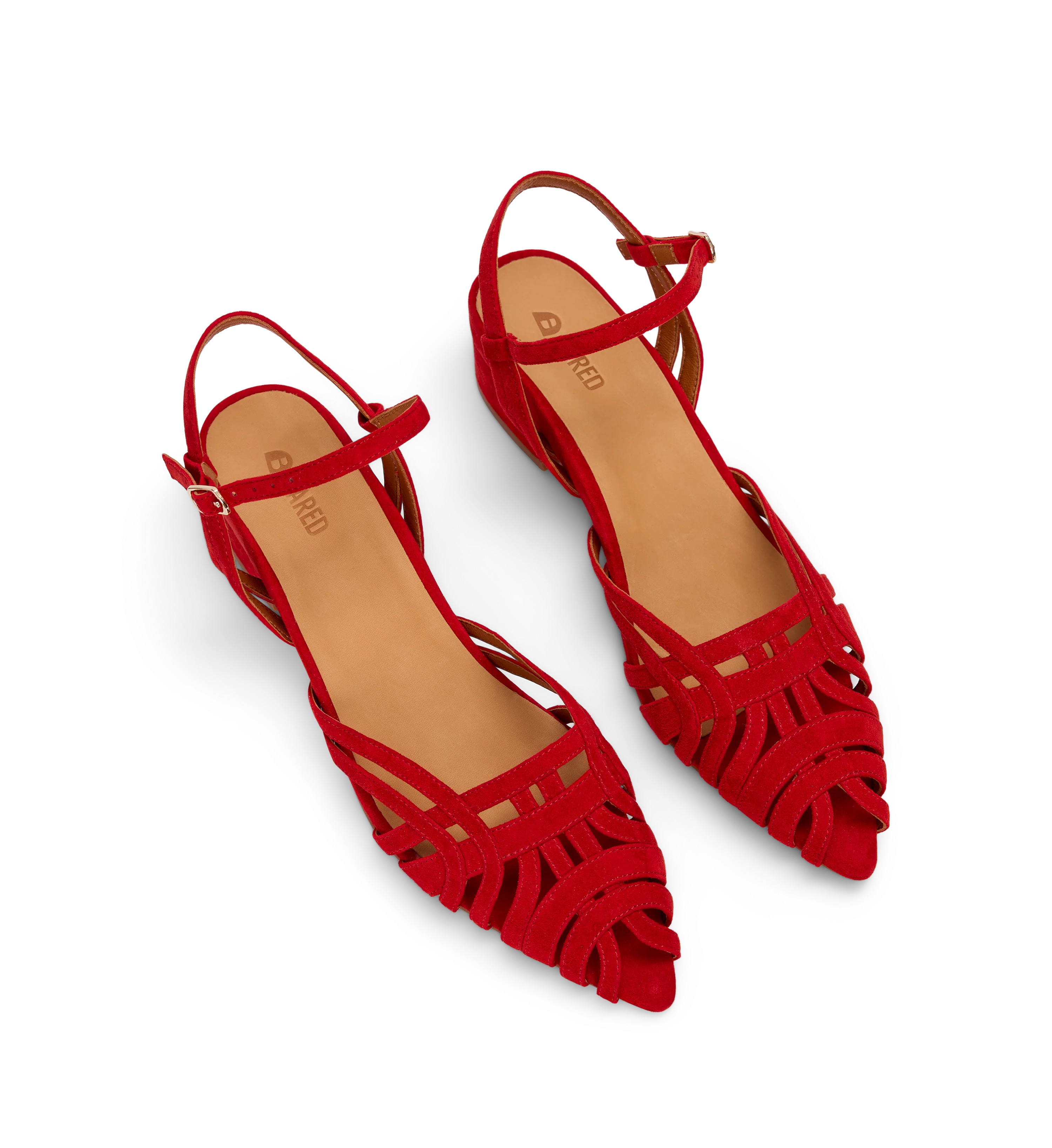 Ratite Poppy Red Suede Casual Heels