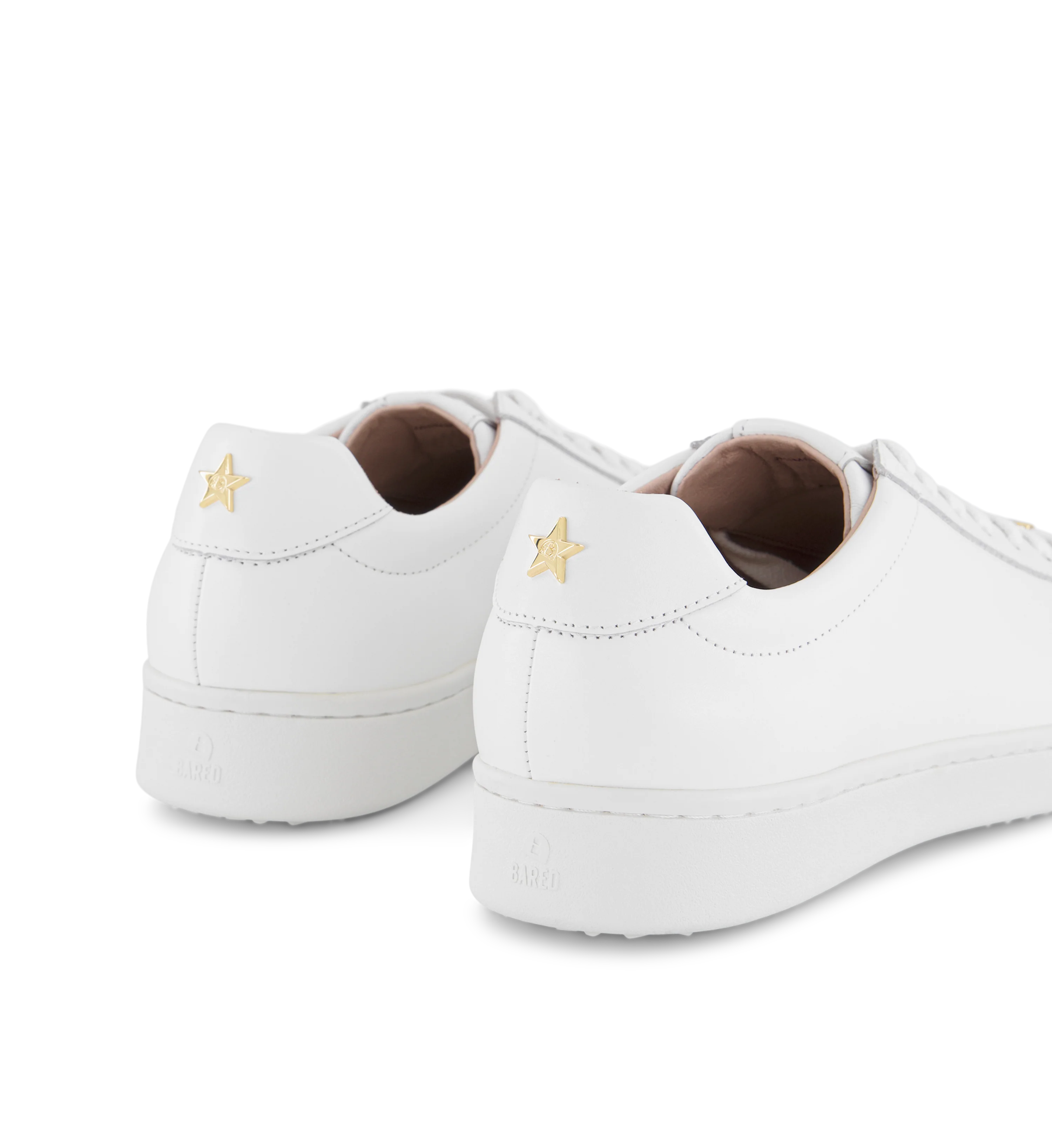 Whimbrel White Leather & Gold Star Sneakers