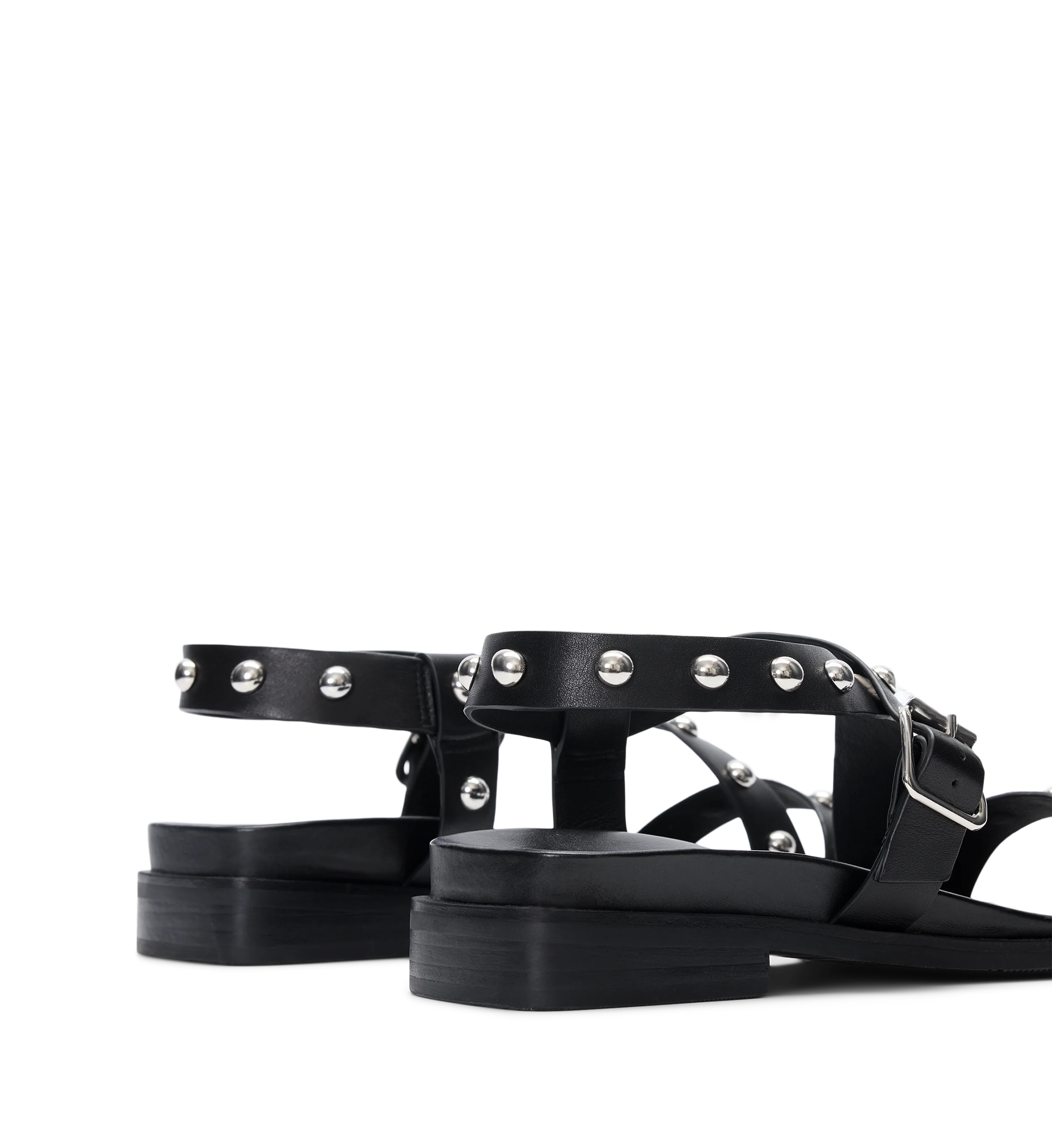 Auk Black Leather & Hardware Sandals