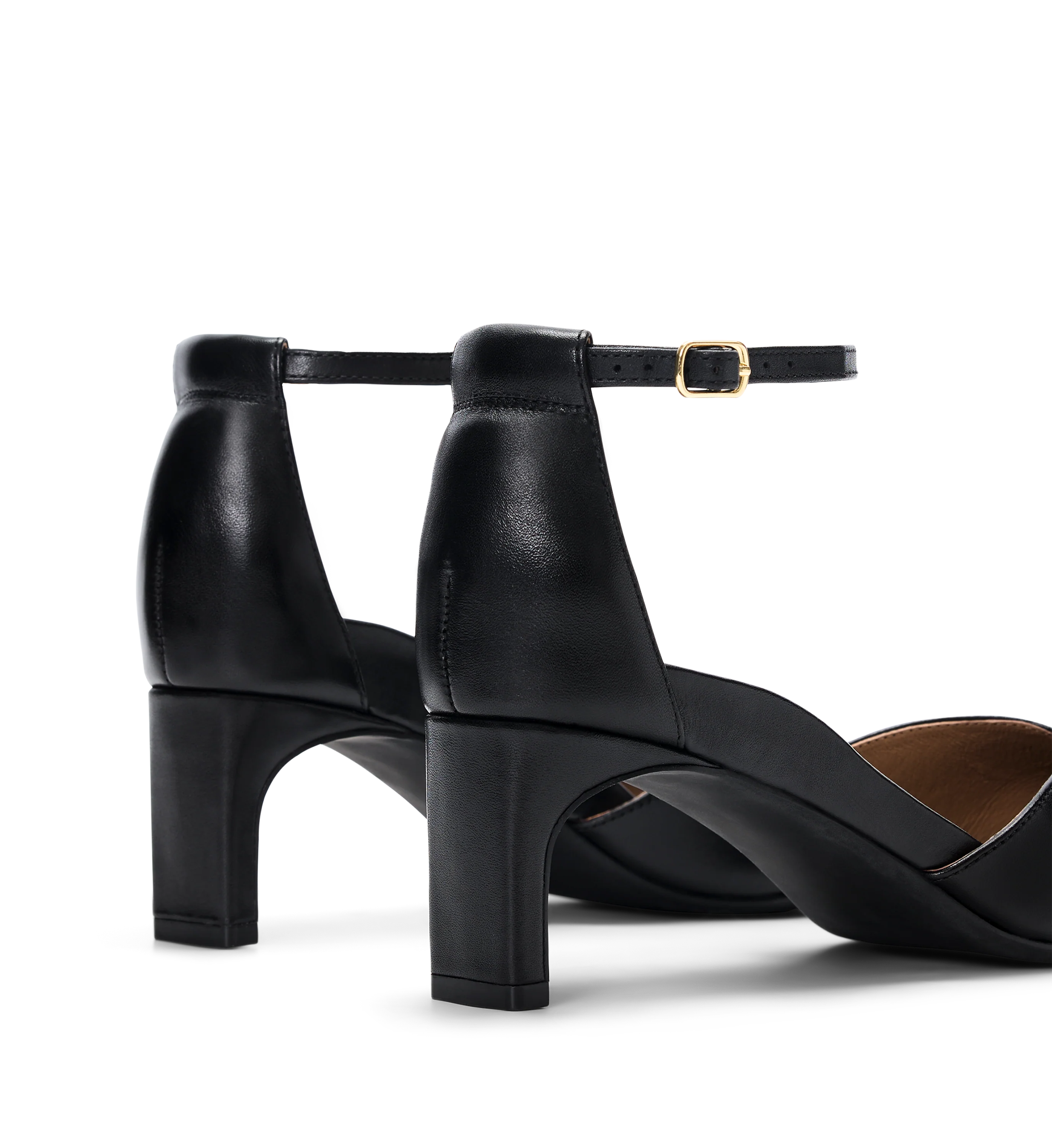 Lark Black leather Low Heels