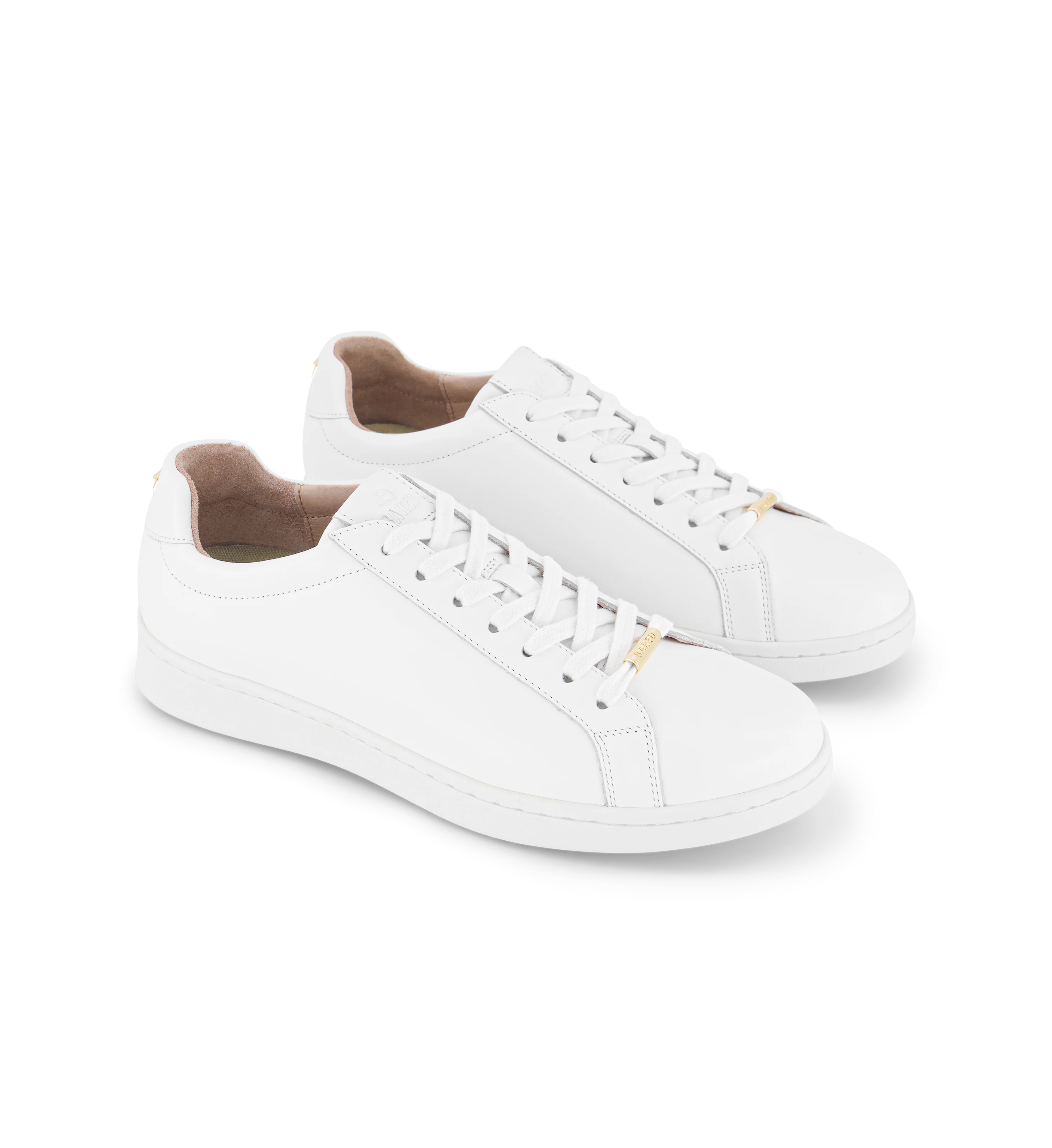 Whimbrel White Leather & Gold Star Sneakers