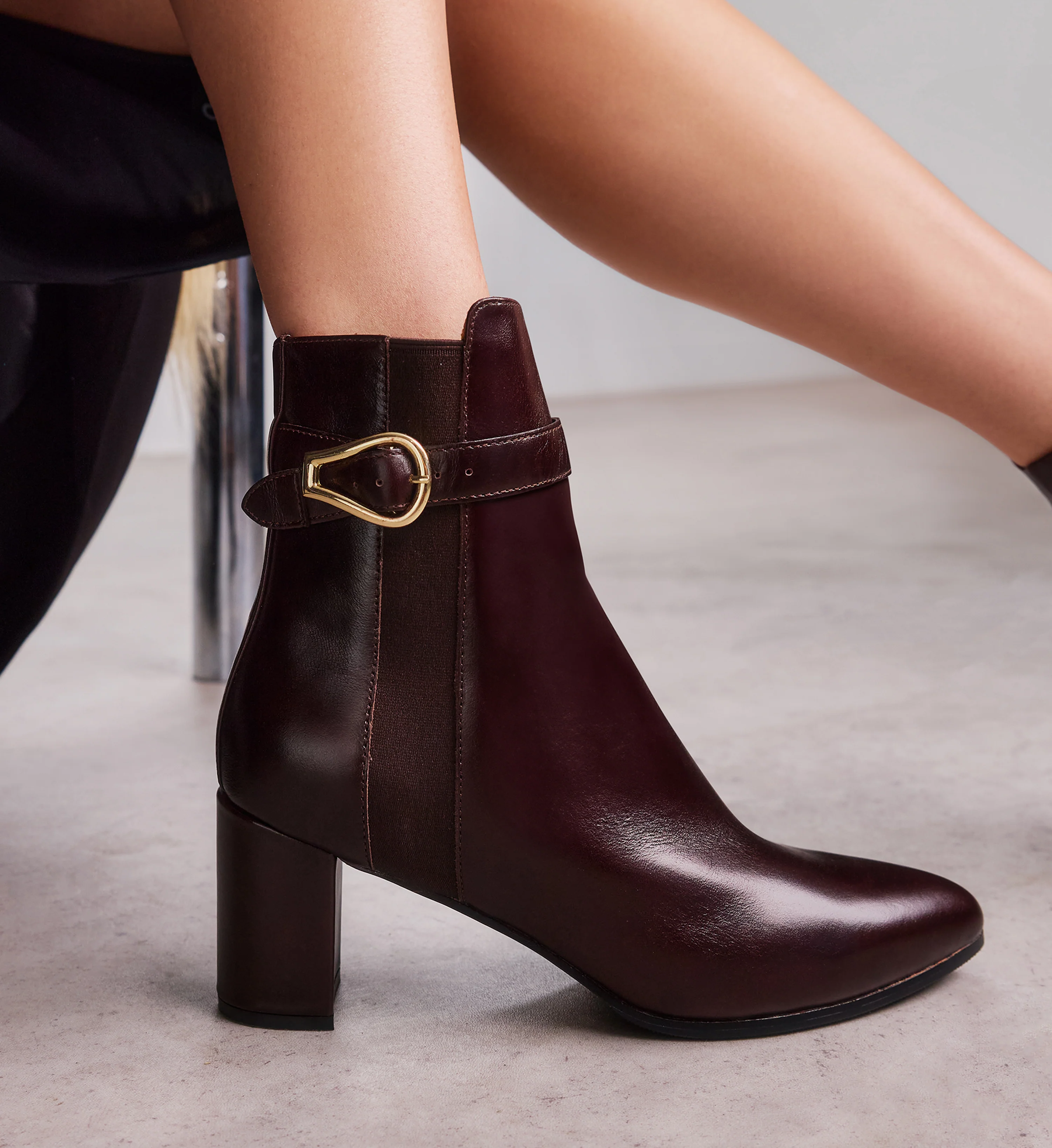 Snowcap Mahogany Brown Boxed Leather Heeled Boots