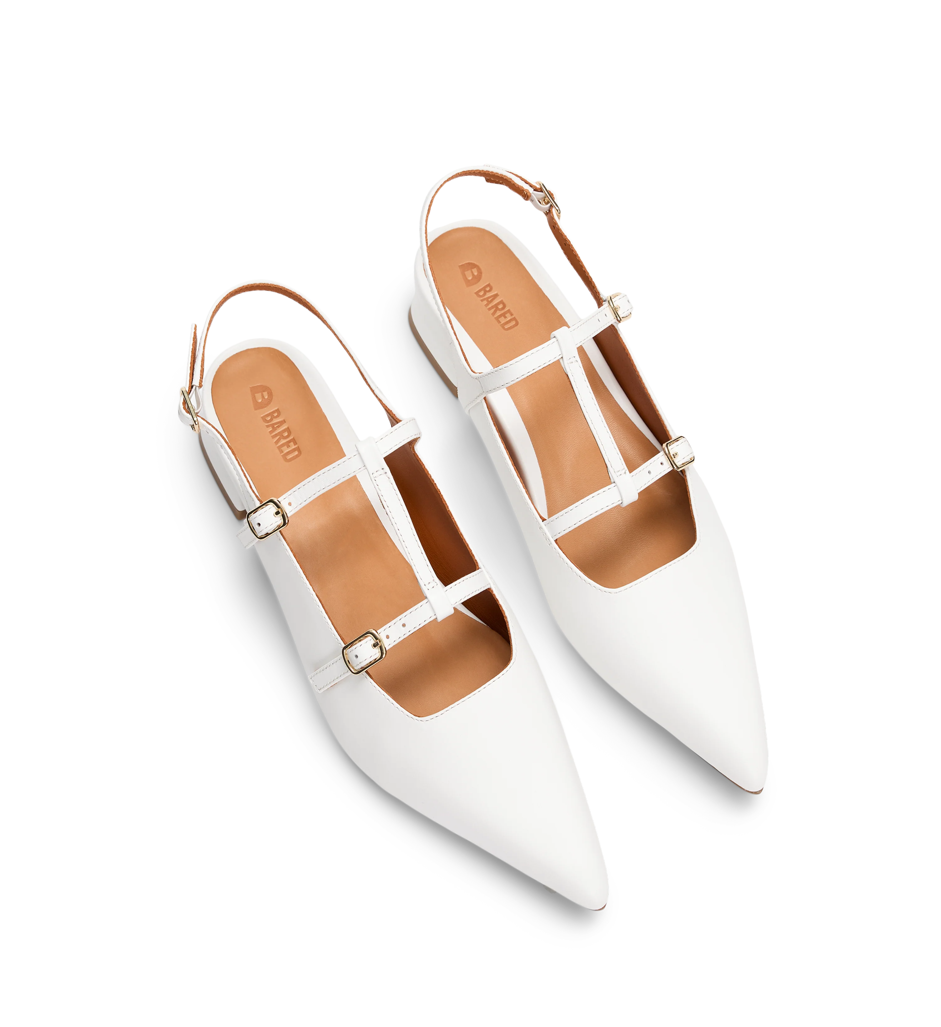 Kite White Leather Flats