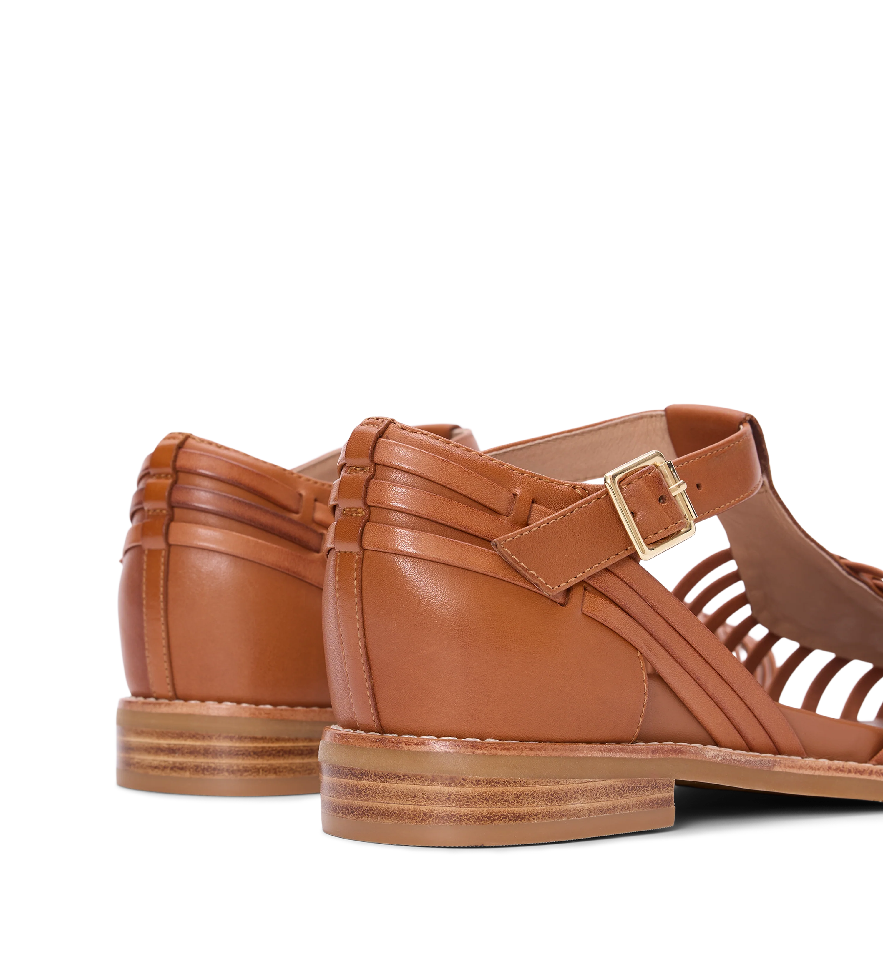 Honeyguide Terracotta Leather Woven Sandals