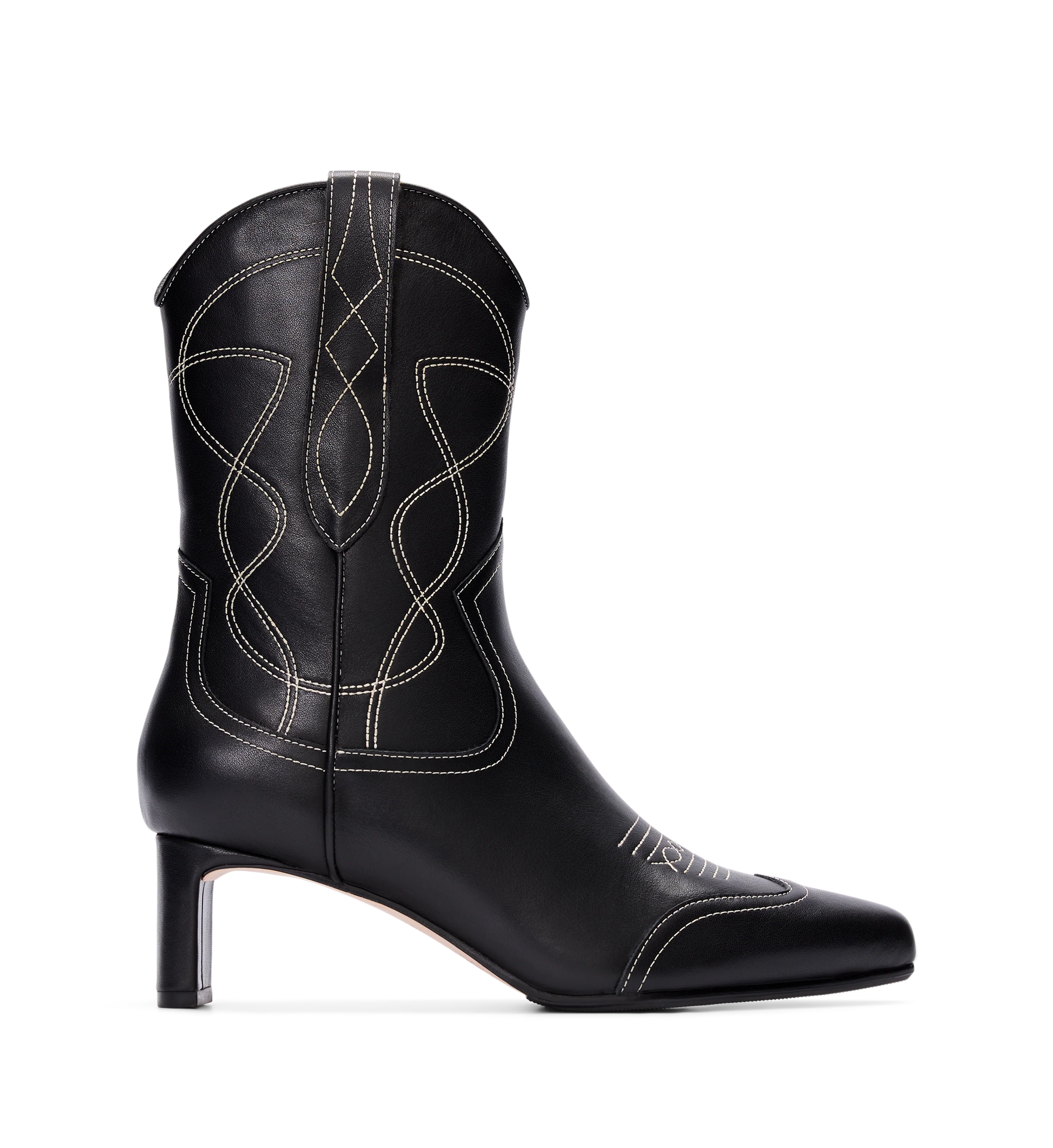 Willet Black Leather Western Boots