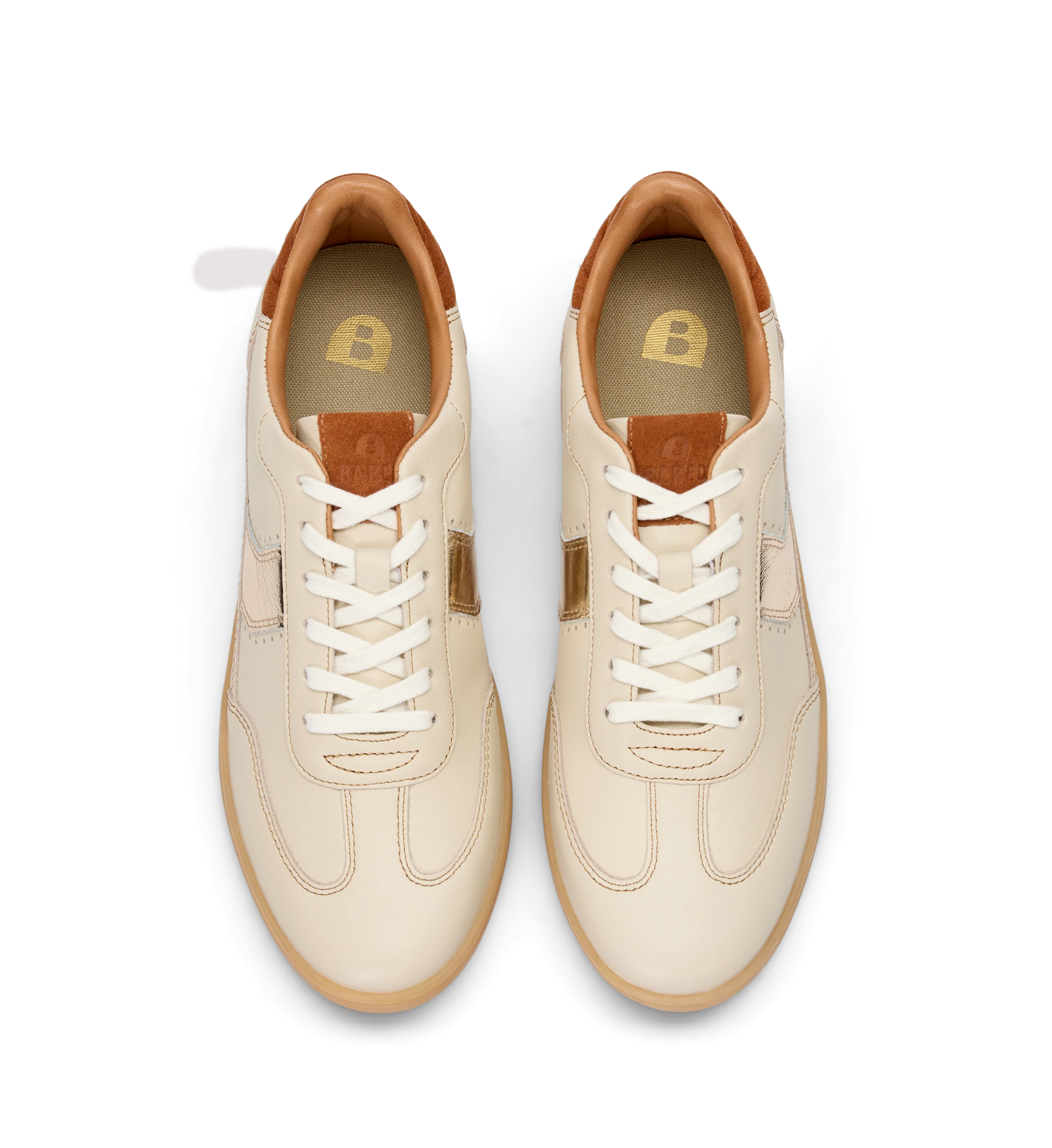 Amakihi Ecru Glimmer Leather & Suede Sneakers