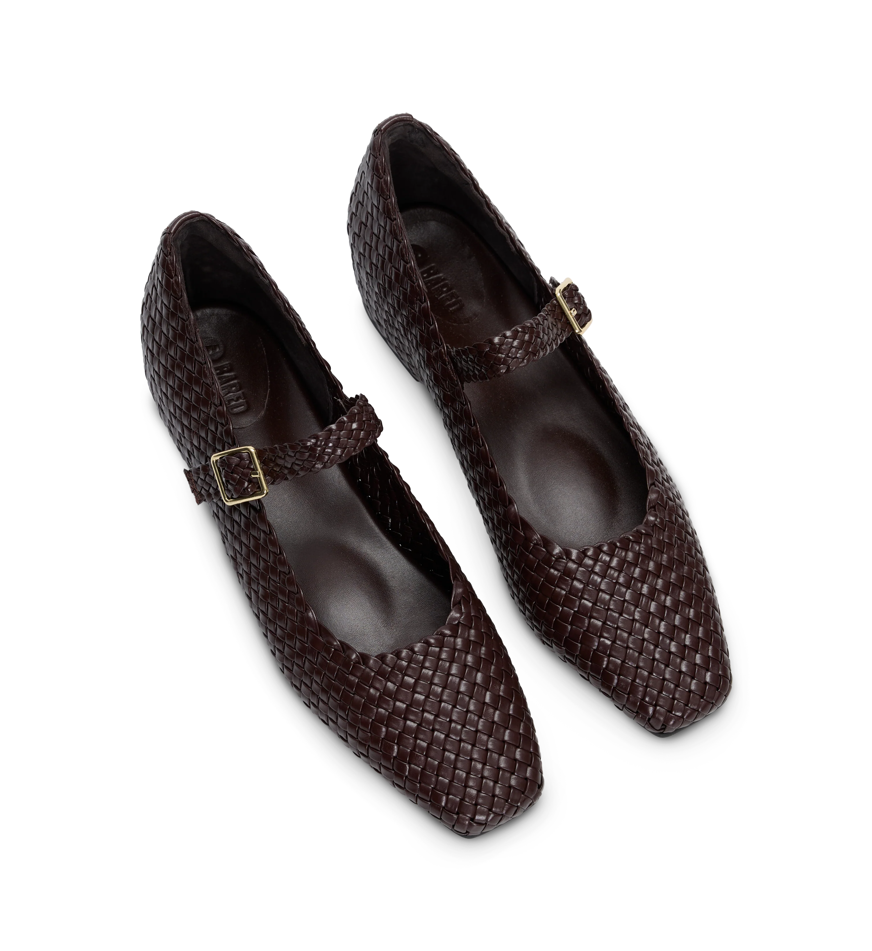 Surfbird Chocolate Brown Woven Leather Ballet Flats