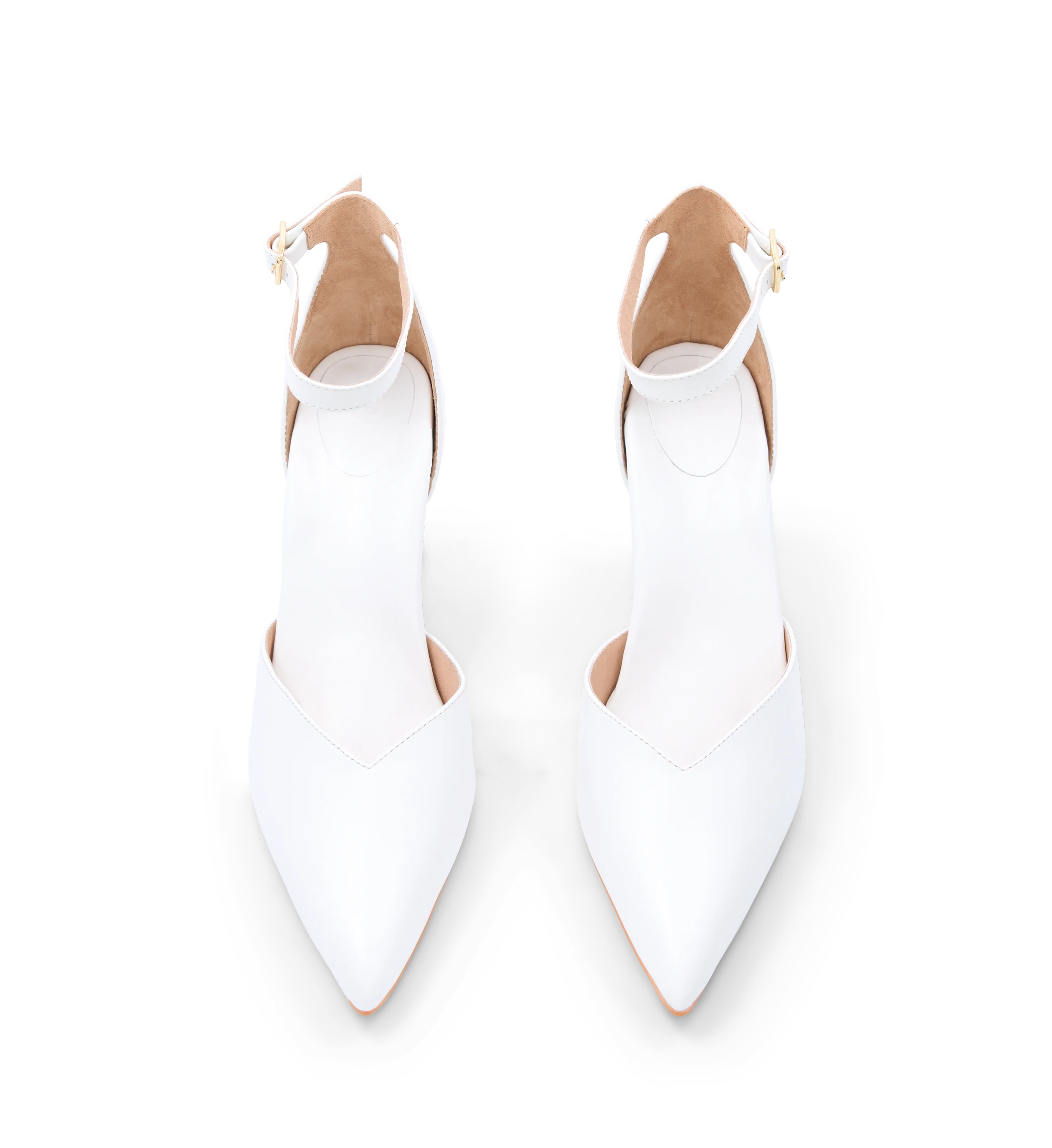 Korimako White Leather High Heels