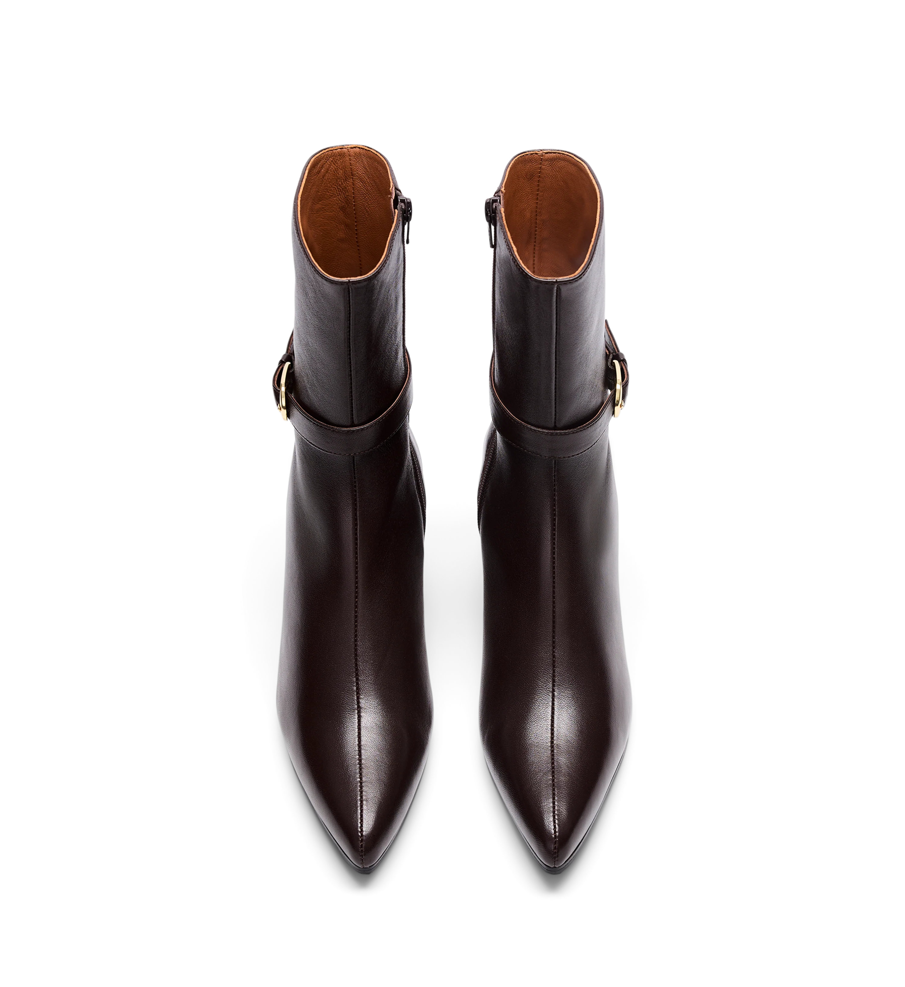 Trocaz Chocolate Brown Leather Heeled Boots
