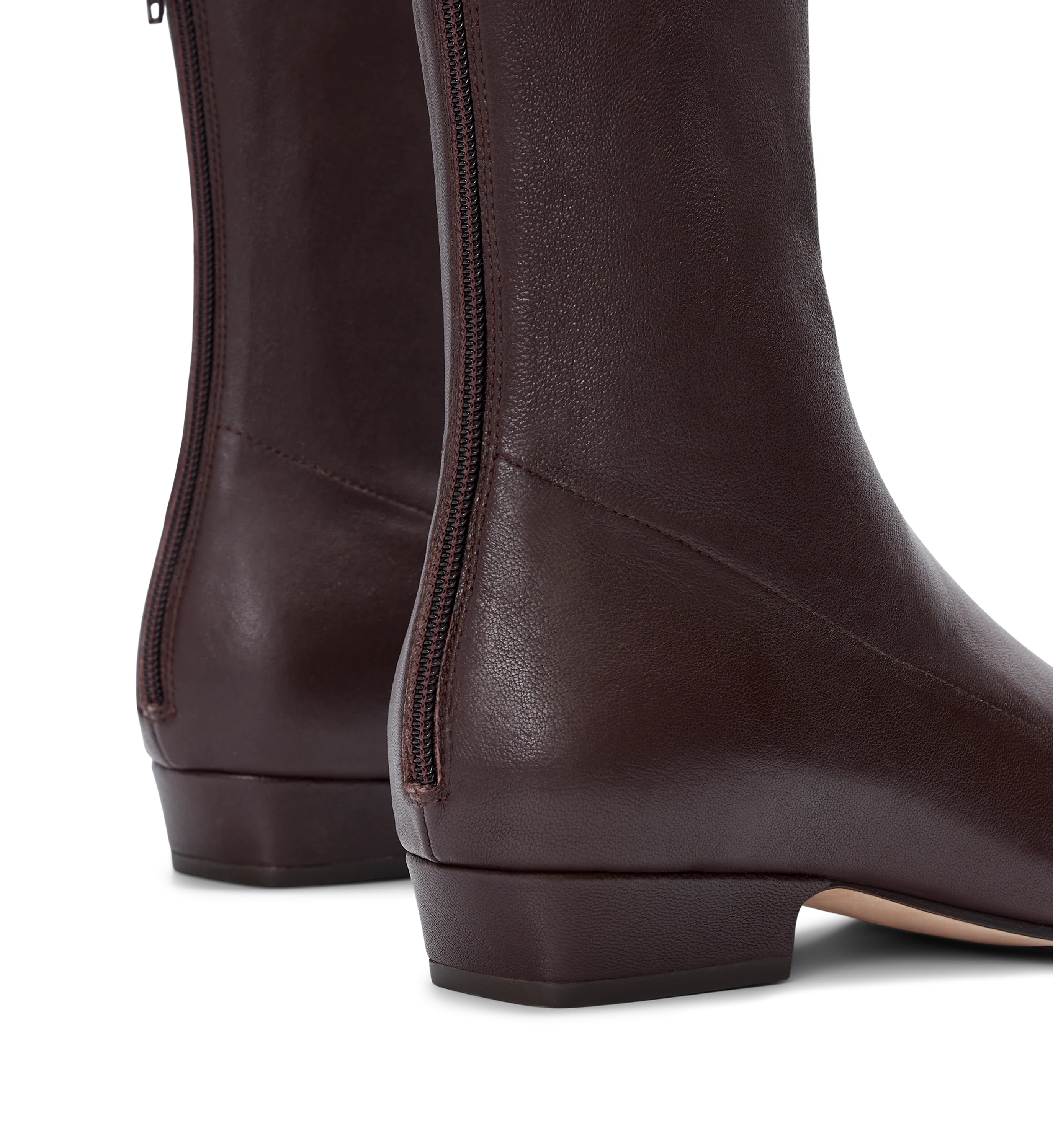 Rook Chocolate Brown Stretch Leather Flat Boots