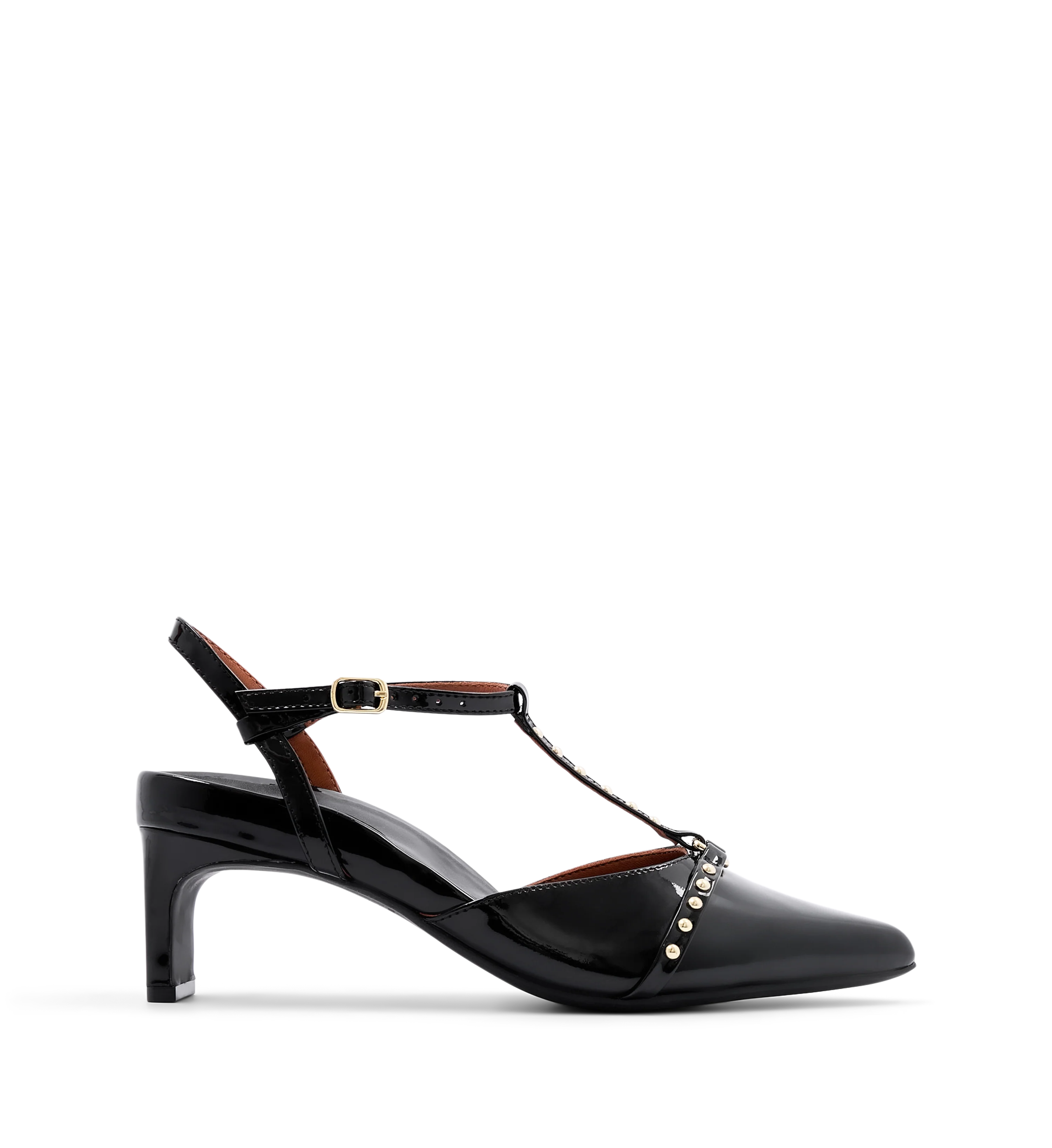 Albifron Black Patent Leather Low Heels