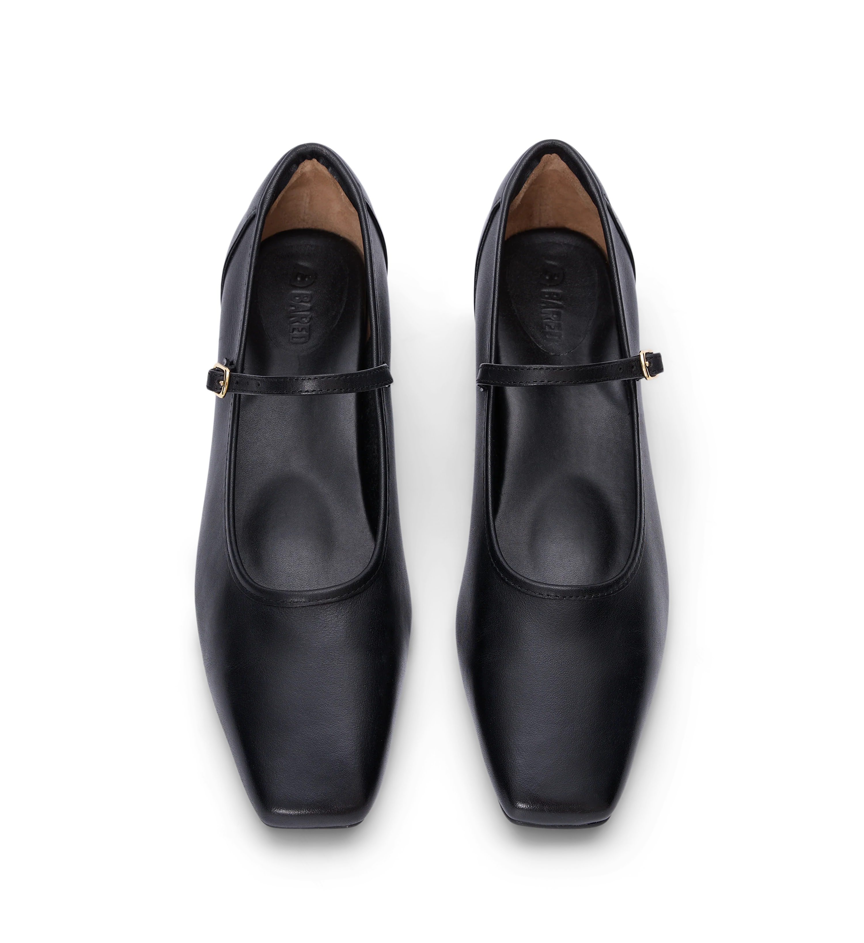 Surfbird Black Leather Ballet Flats